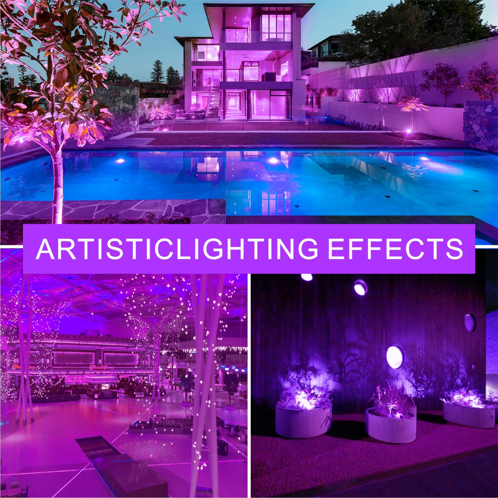 Gonhom 4 Pack A19 Led Purple Light Bulb,9 Watt Purple Lights Equivalent 100 Watt Colored Light Bulbs,E26 Base Purple Led Lights For Party Decoration, Holiday Lighting,Halloween Light Bulbs…