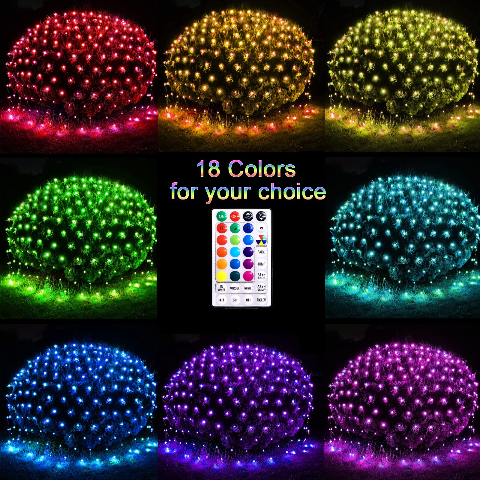 Heycolor Solar Net Lights Outdoor, 240 Led Cool White Mesh Lights Waterproof, 11.5 Ft X 5 Ft 8 Modes Green Wire String Lights Wi