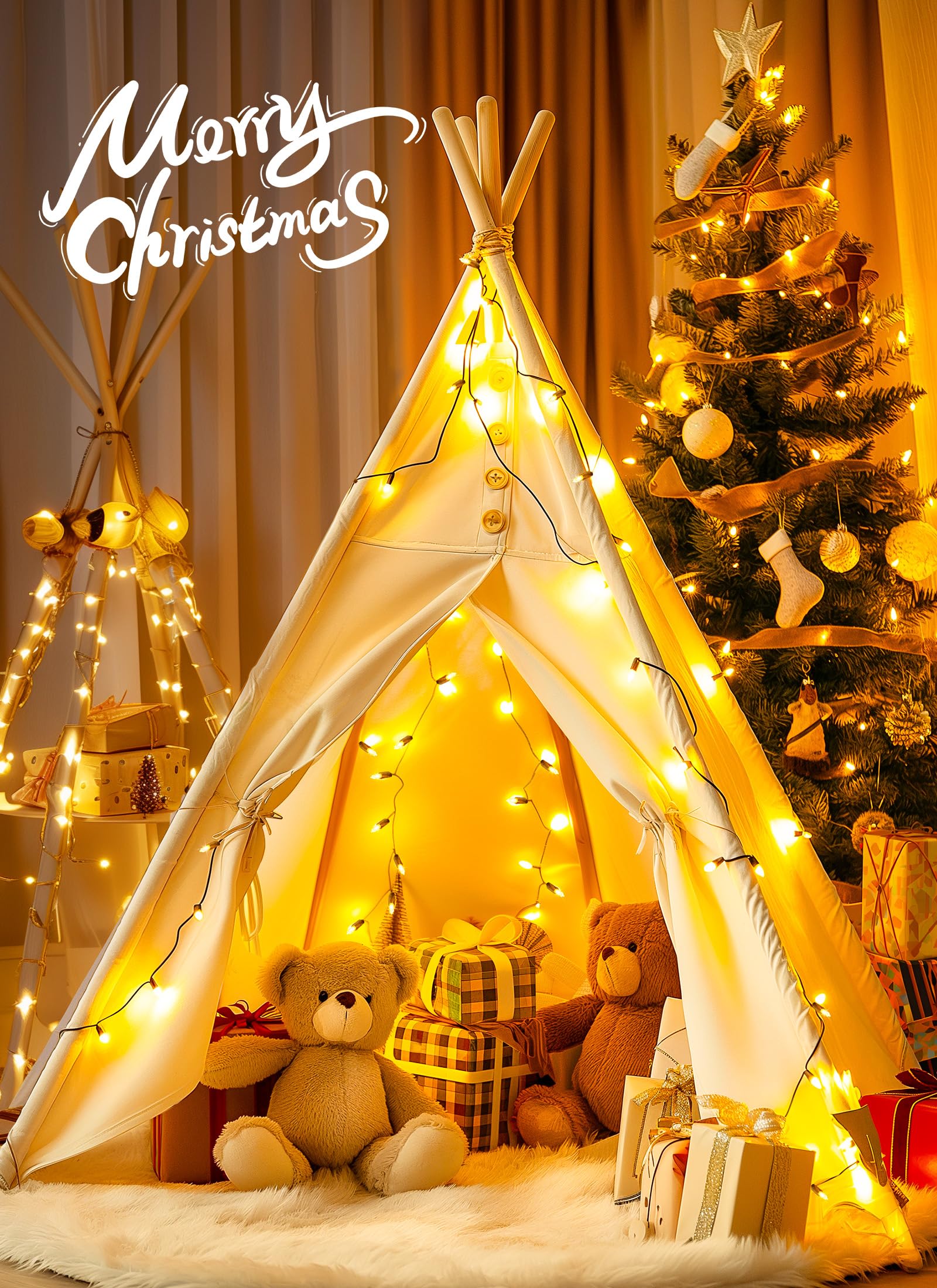 Brightown Clear Christmas String Lights 50 Count 12 Feet Warm White Green Wire Incandescent Mini Lights for Indoor Decoration