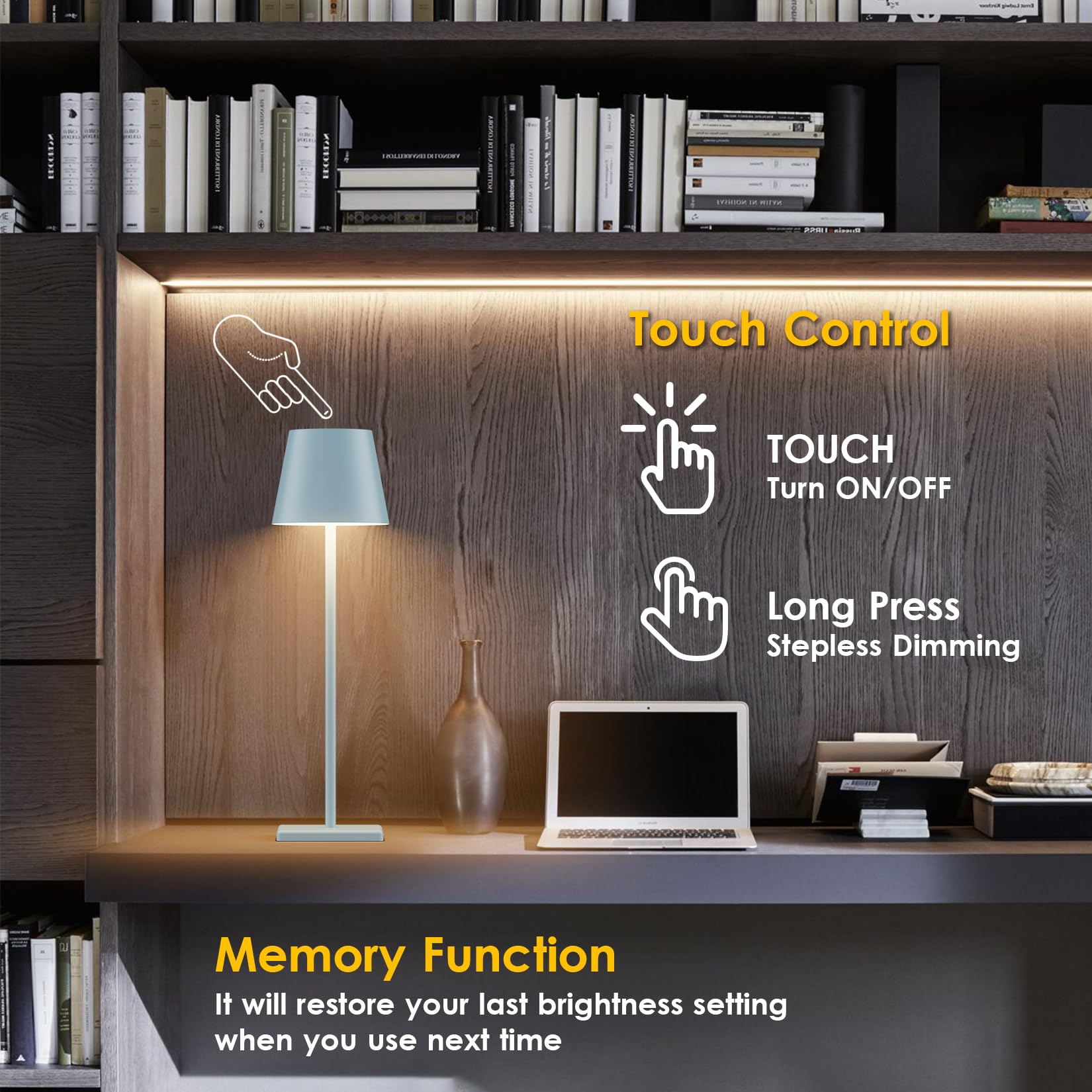 4 Packs Rechargeable Led Table Lamp,6000Mah Outdoor Cordless Table Lamp Waterproof Portable, Stepless Dimmable Table Lamp For Re