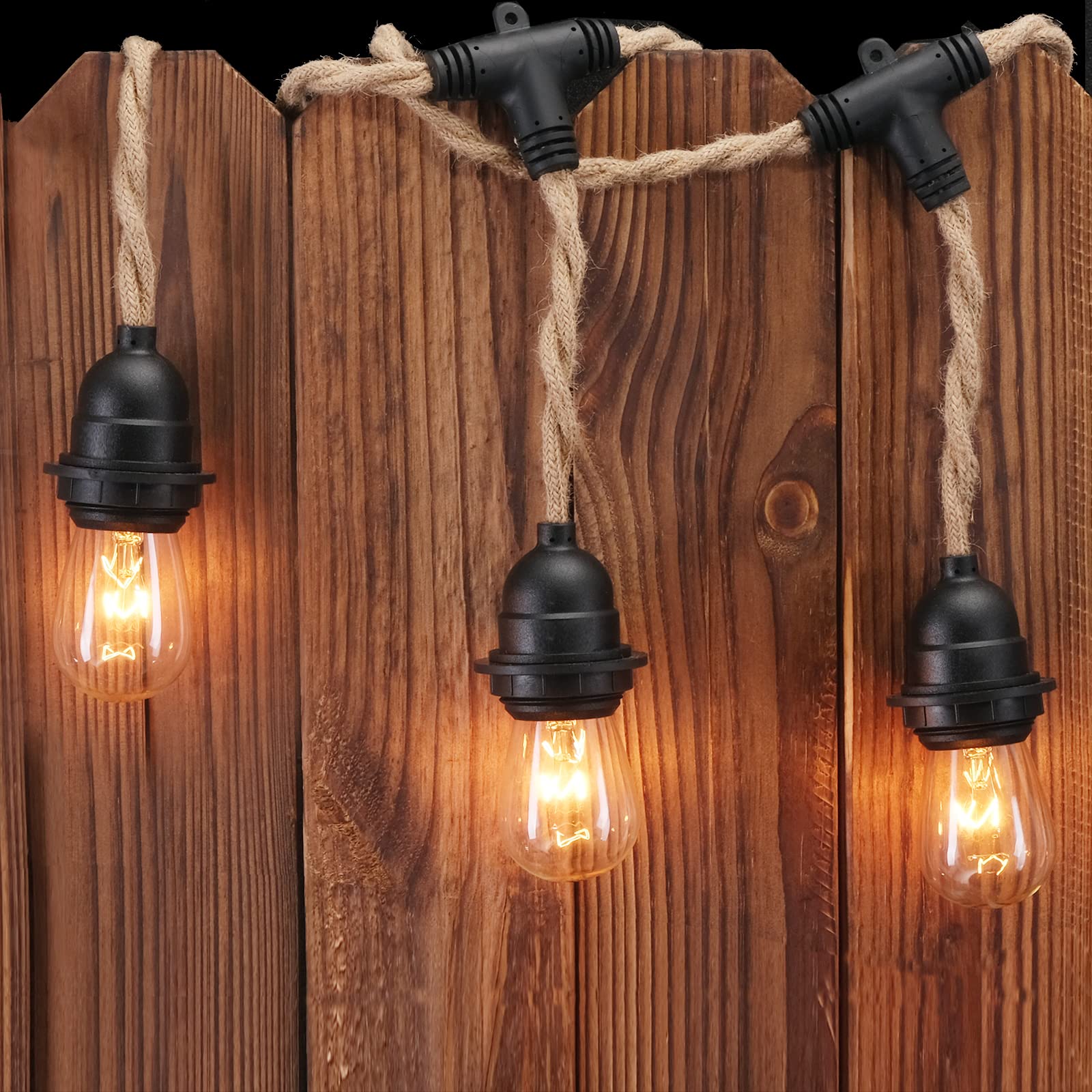 Arcomead Industrial Triple Ceiling Pendant Light, Vintage Waterproof Hemp Rope Chandelier E26