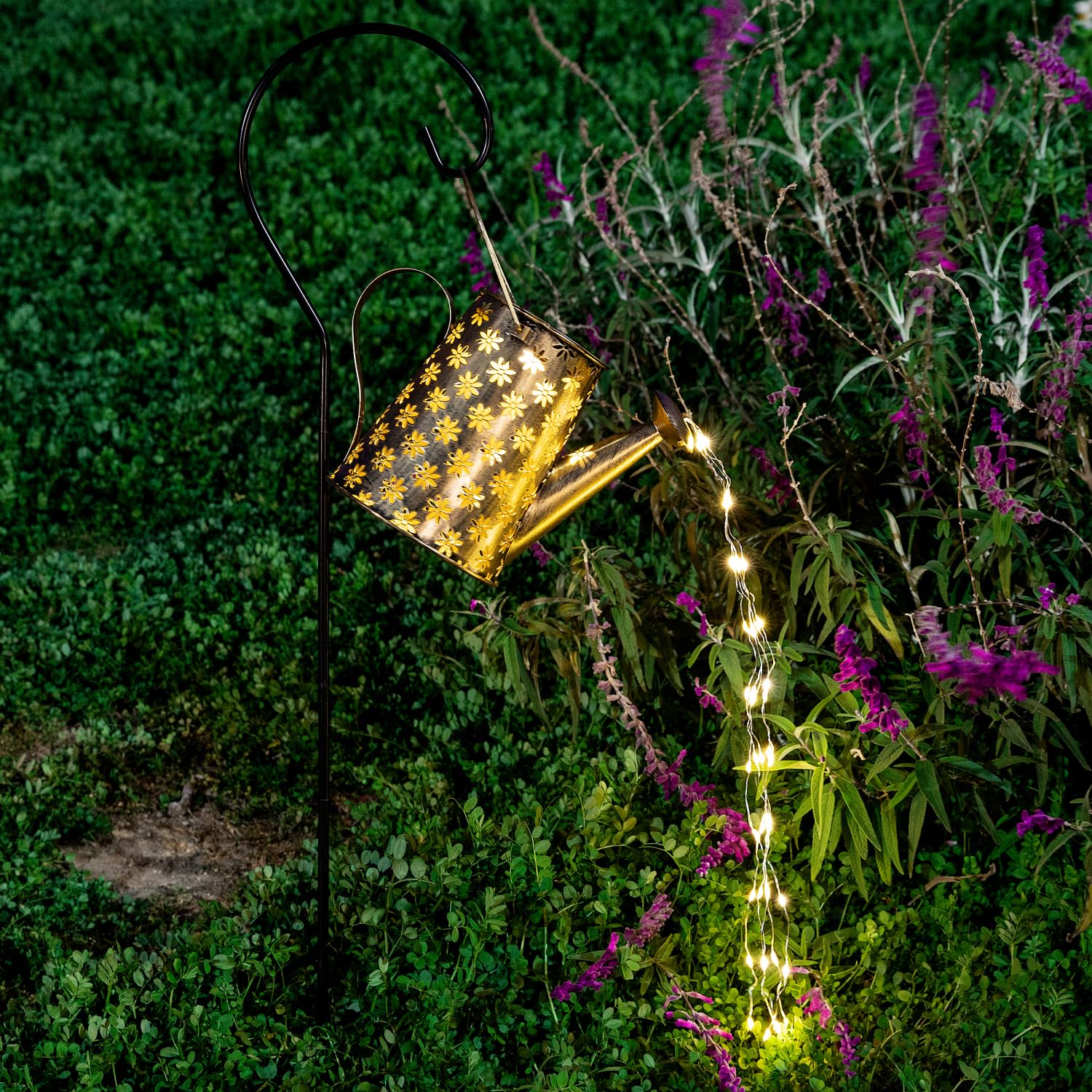 Garden Decor Solar Lights Outdoor Large Hanging Waterproof Watering Can Landscape Lights Outside Decorations For Yard Front Porc