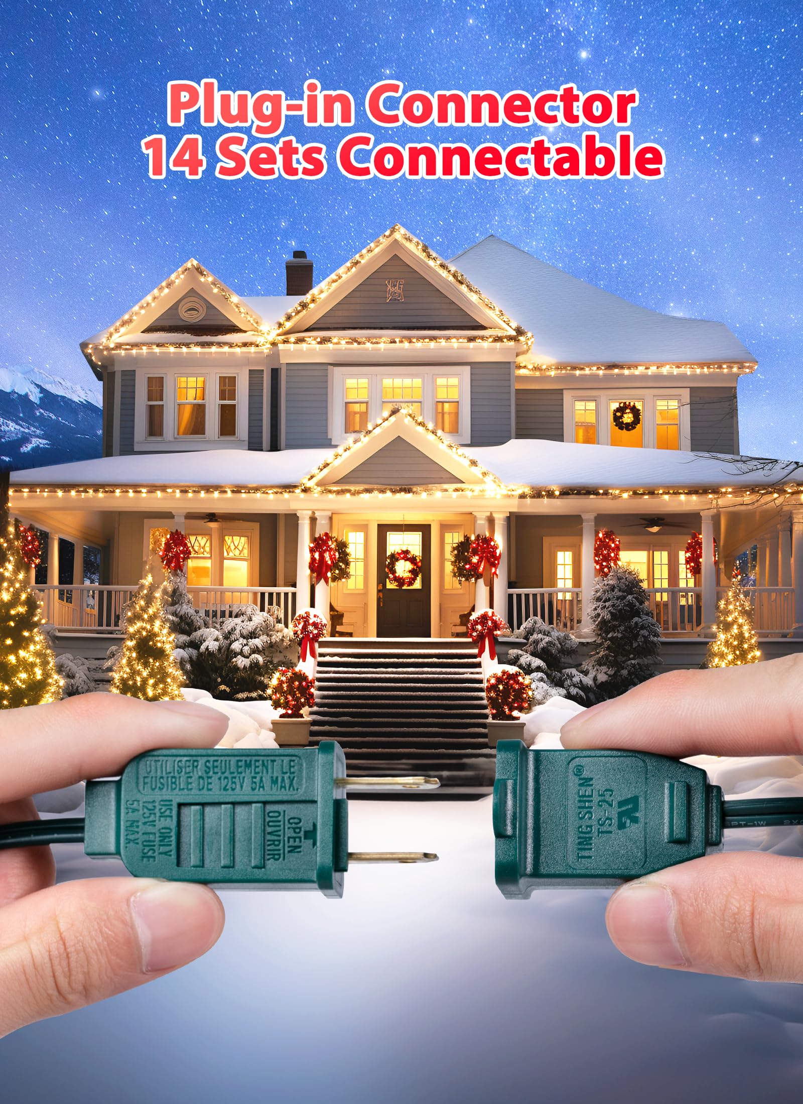 Vintage C9 Led Christmas Lights Outdoor, 50 Feet C9 String With 50 Shatterproof Matte Bulbs, Connectable Waterproof Tree Lights