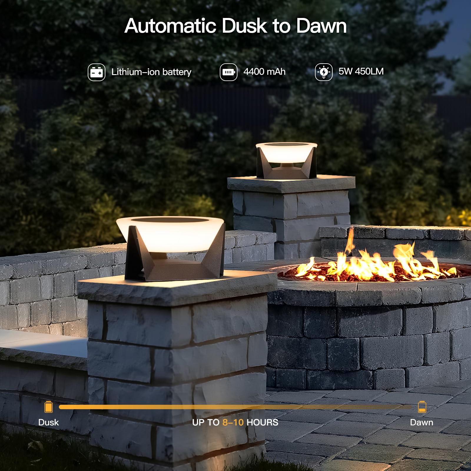 Mvbt Solar Post Lights, 11'' Outdoor Column Light Modern Pillar Lamp Fixture Cap Lantern Waterproof 3000K Led Lighting For Outsi