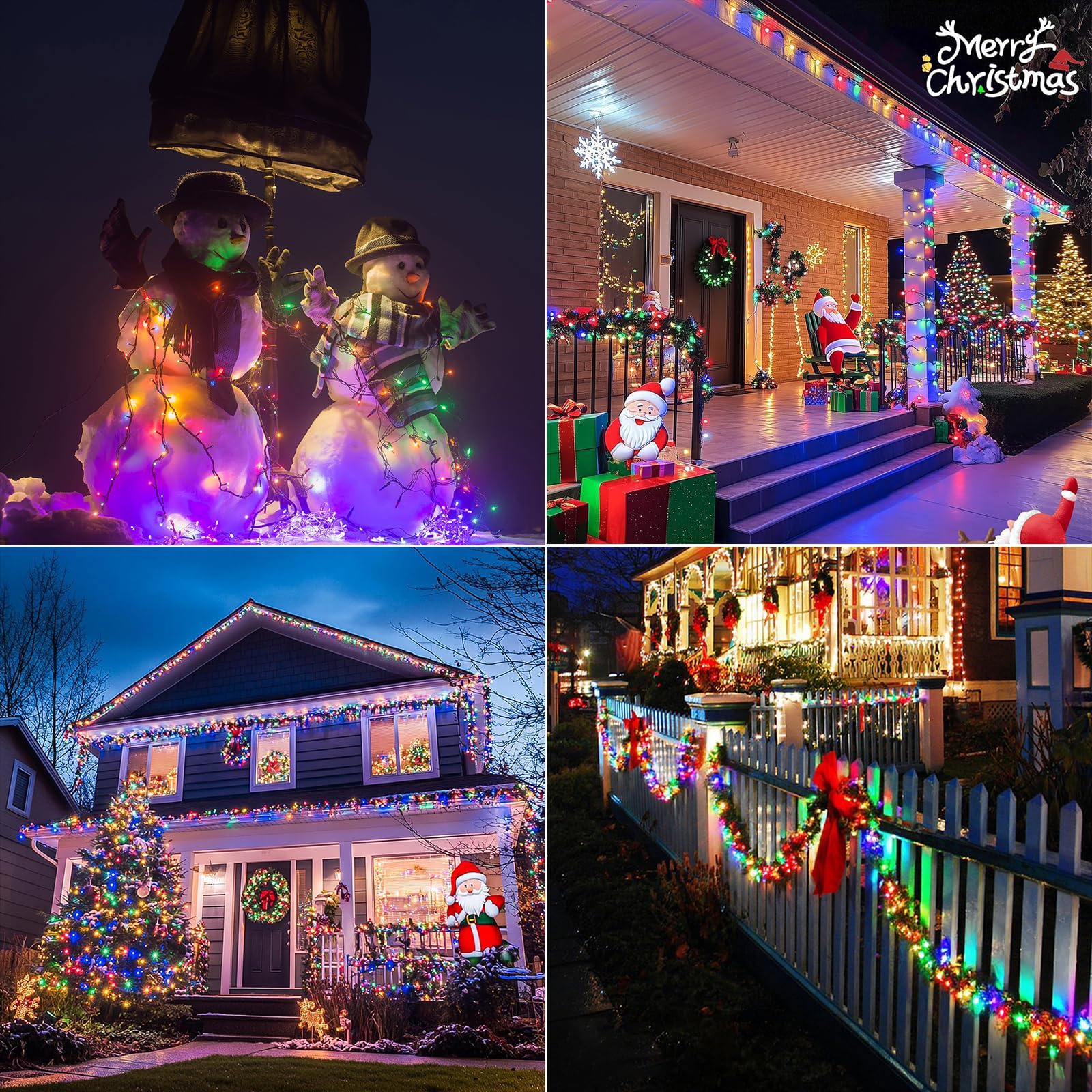 KENTA Solar String Lights 240FT 600 LED 8 Lighting Modes Waterproof 6 Pack Multicolor