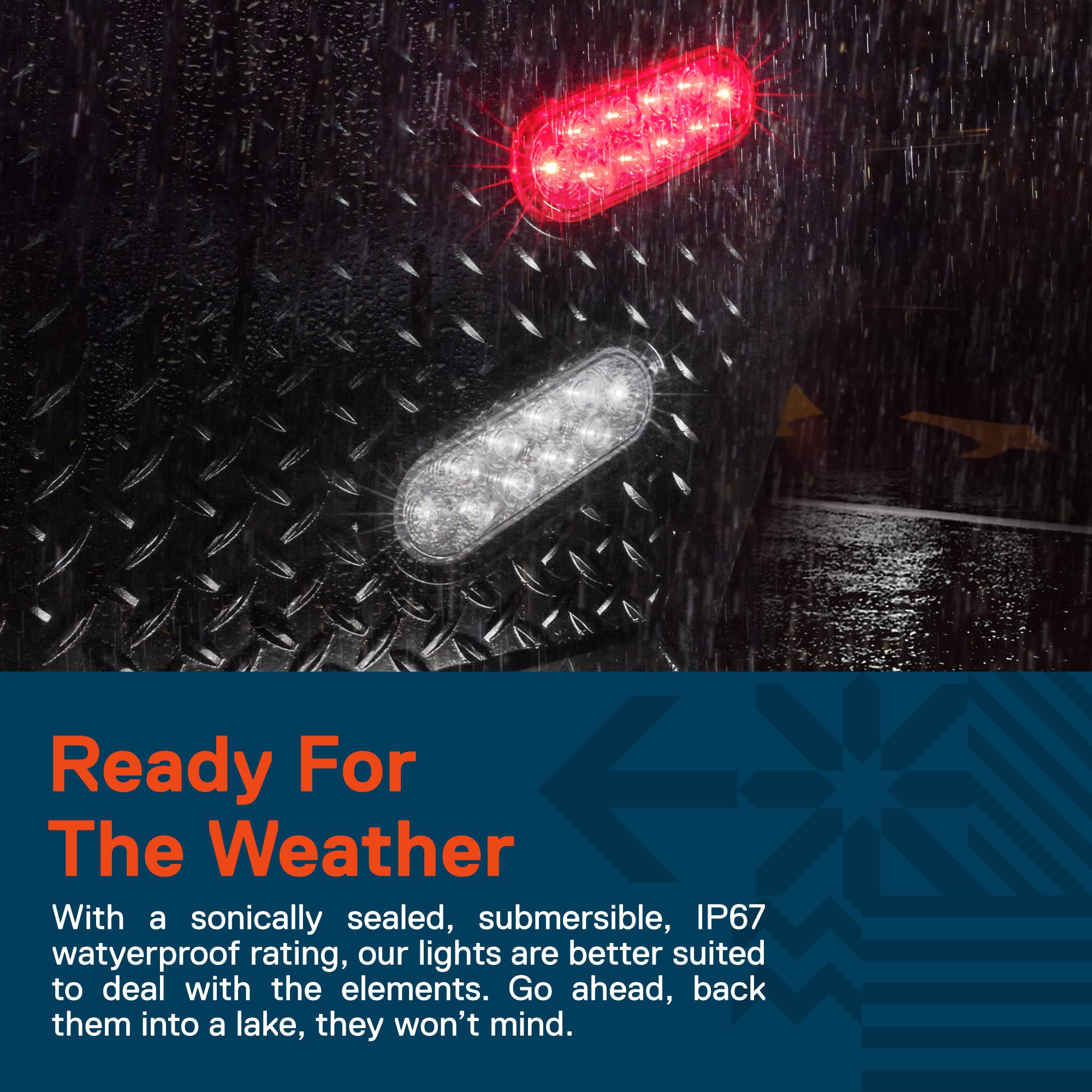 True Mods 2Pc 6&quot; Red Oval Led Trailer Tail Light Kit [Dot Fmvss 108] [Sae S2Tsi6P2] [Grommet & Plug] [Ip67 Waterproof] [Stop Turn Tail] Trailer Brake Lights For Boat Trailer Rv Trucks