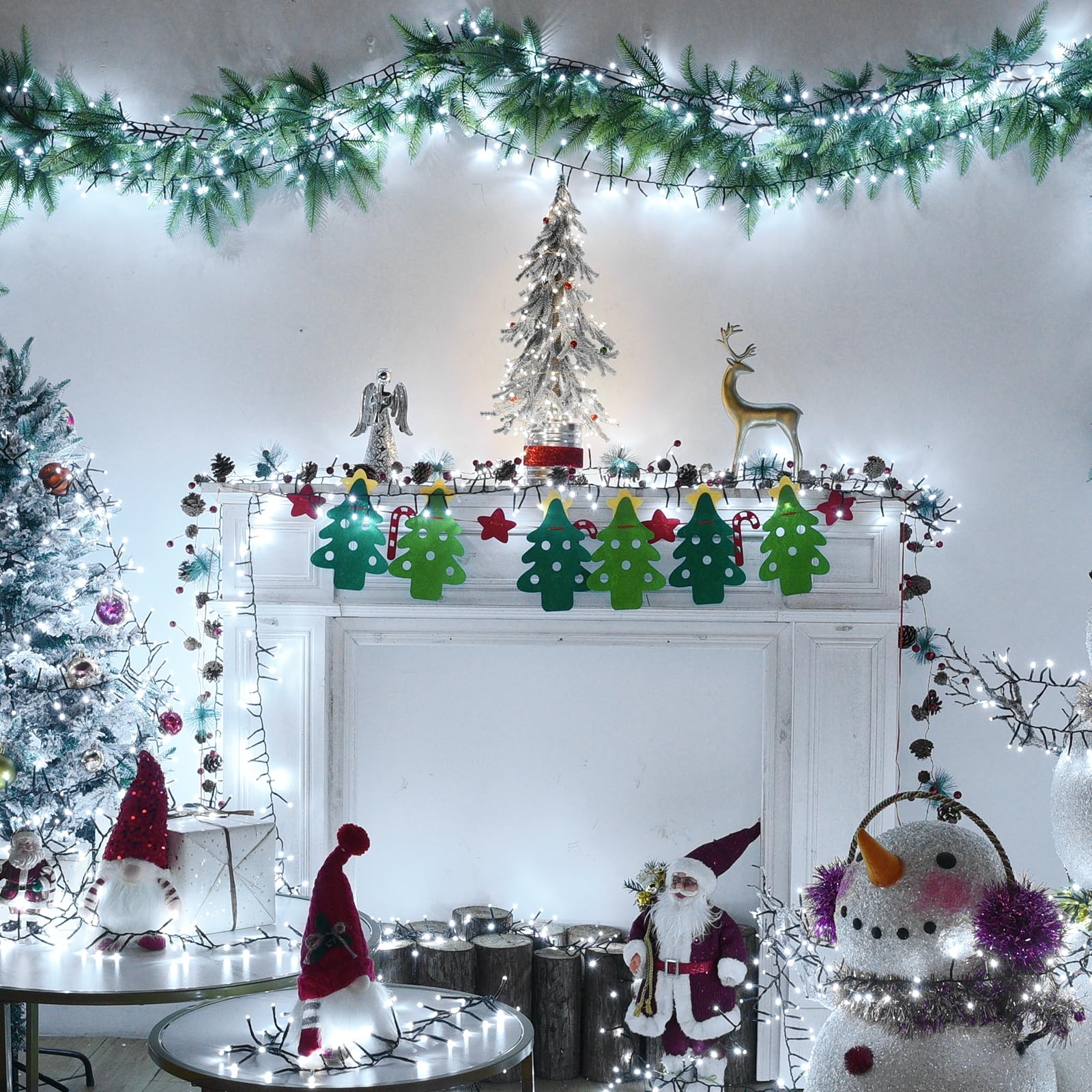 Lycklig Cluster Lights 2000 LED Twinkle Lights 147FT Remote 8 Modes Cool White BPW-2000LED-CW