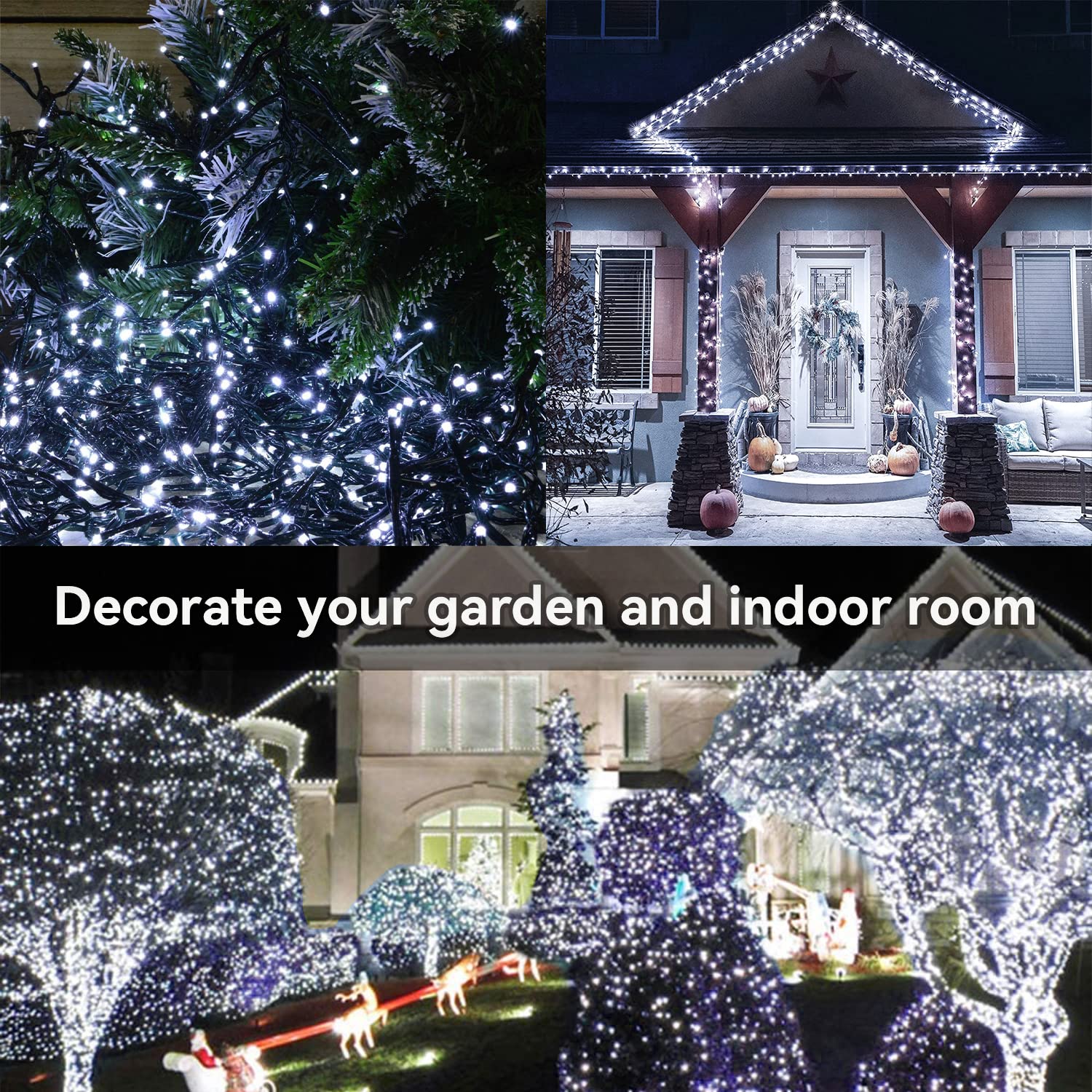 Sukesou Outdoor Christmas String Lights 33Ft 100Led Battery Fairy Lights For Indoor Outdoor Waterproof Remote Timer 8Modes Strin