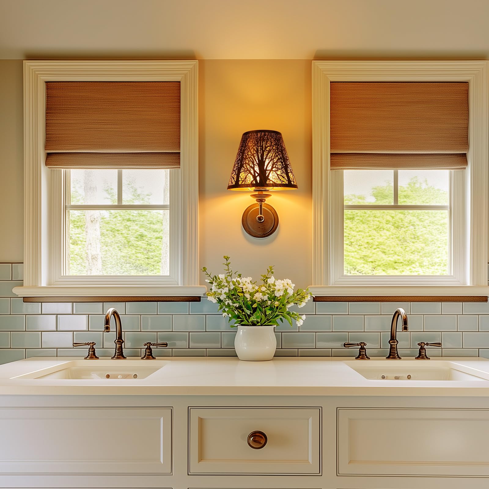 Small Metal Lampshade Forest Etching Forest Lamp Shade Pattern 6 Top 10 Bottom Height 7.5 Fits For Table Lamps And Floor Lamps Spider Fitter Out Black In Gold Alucset Lampshade