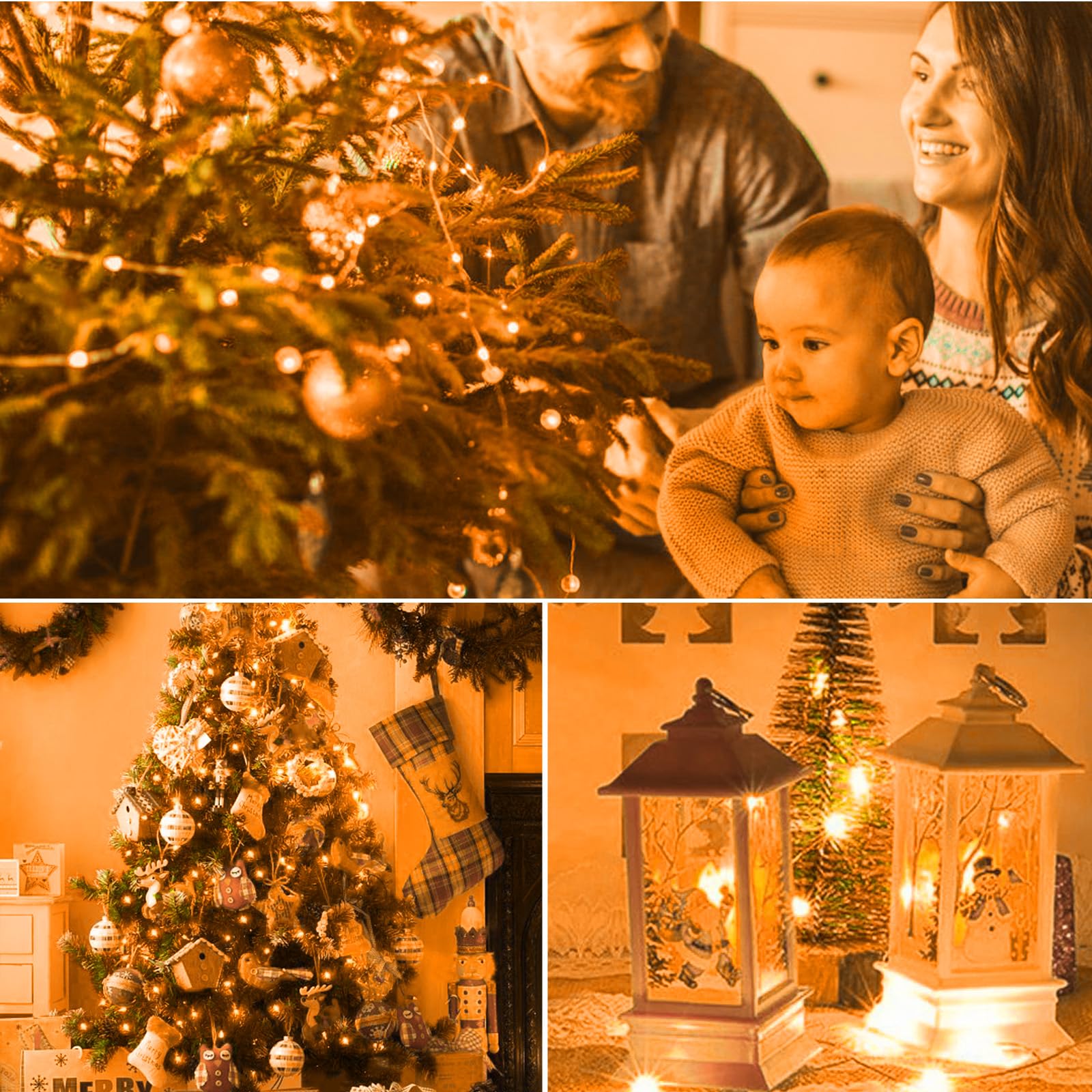 Kolpop Fairy Lights String Lights 7 FT 20 LED Copper Battery Operated 30 Pack Orange BL19