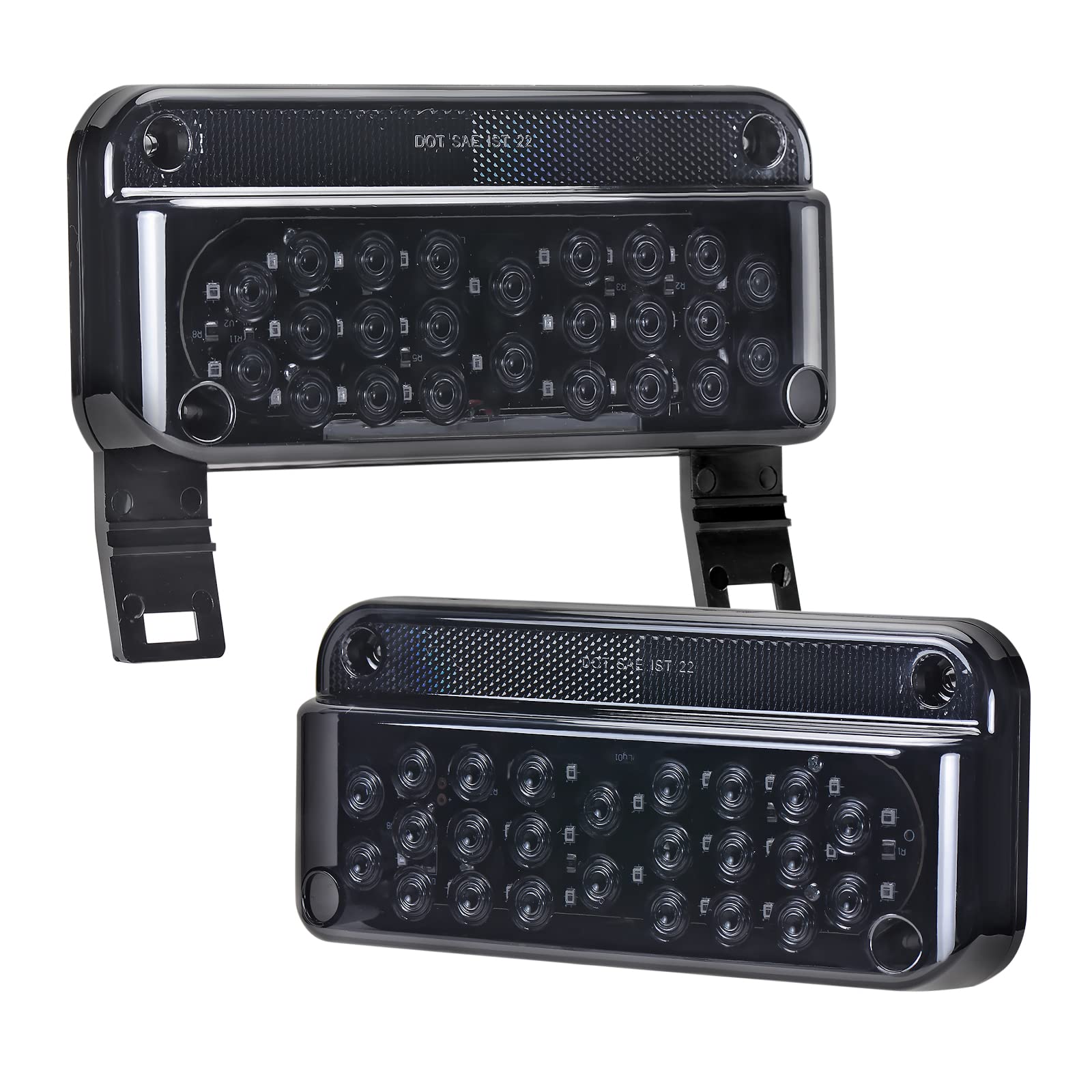 LIMICAR RV Tail Lights LED, Camper Tail Lights, RV Brake Lights, Black Base Smoked Cover Reflex Lens Stop Turn Brake Tail Lights