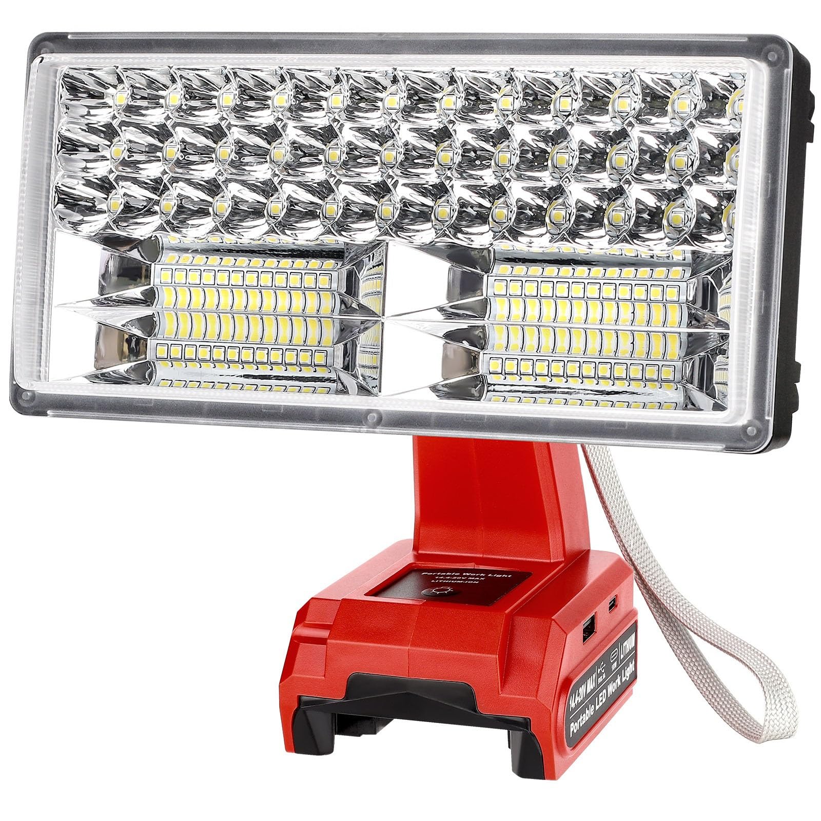 GRVODFRTA 50W 4200LM Cordless LED Work Light for Milwaukee M18 18V Battery Portable Flood Lights for Outdoor Indoor Workshop Job