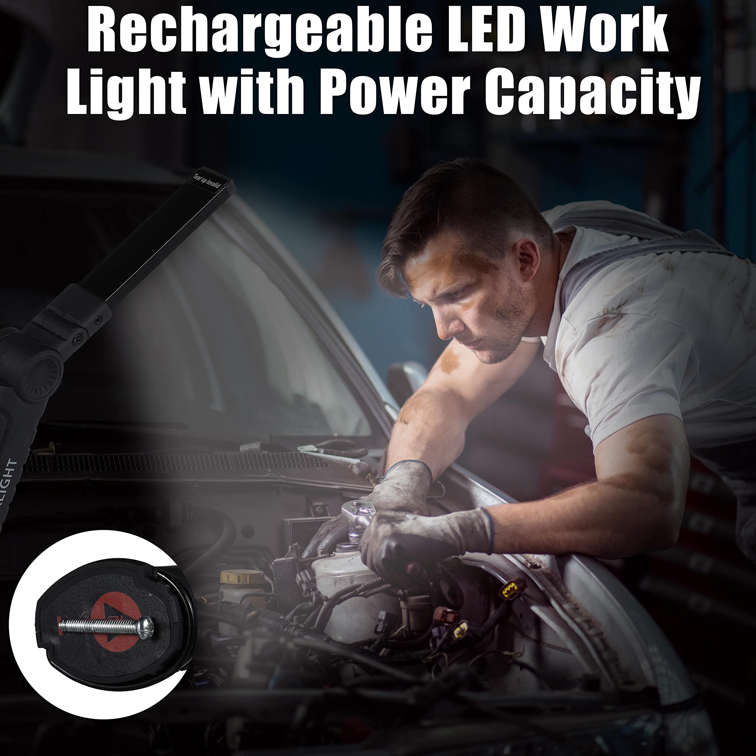 8 Pcs Fathers Day Dad Gifts Rechargeable Led Work Light With Magnetic Base And 360°Rotate Magnetic Rechargeable Flashlights For Mechanics Car Repair Home Garage Emergency Camping Tool Gifts For Men