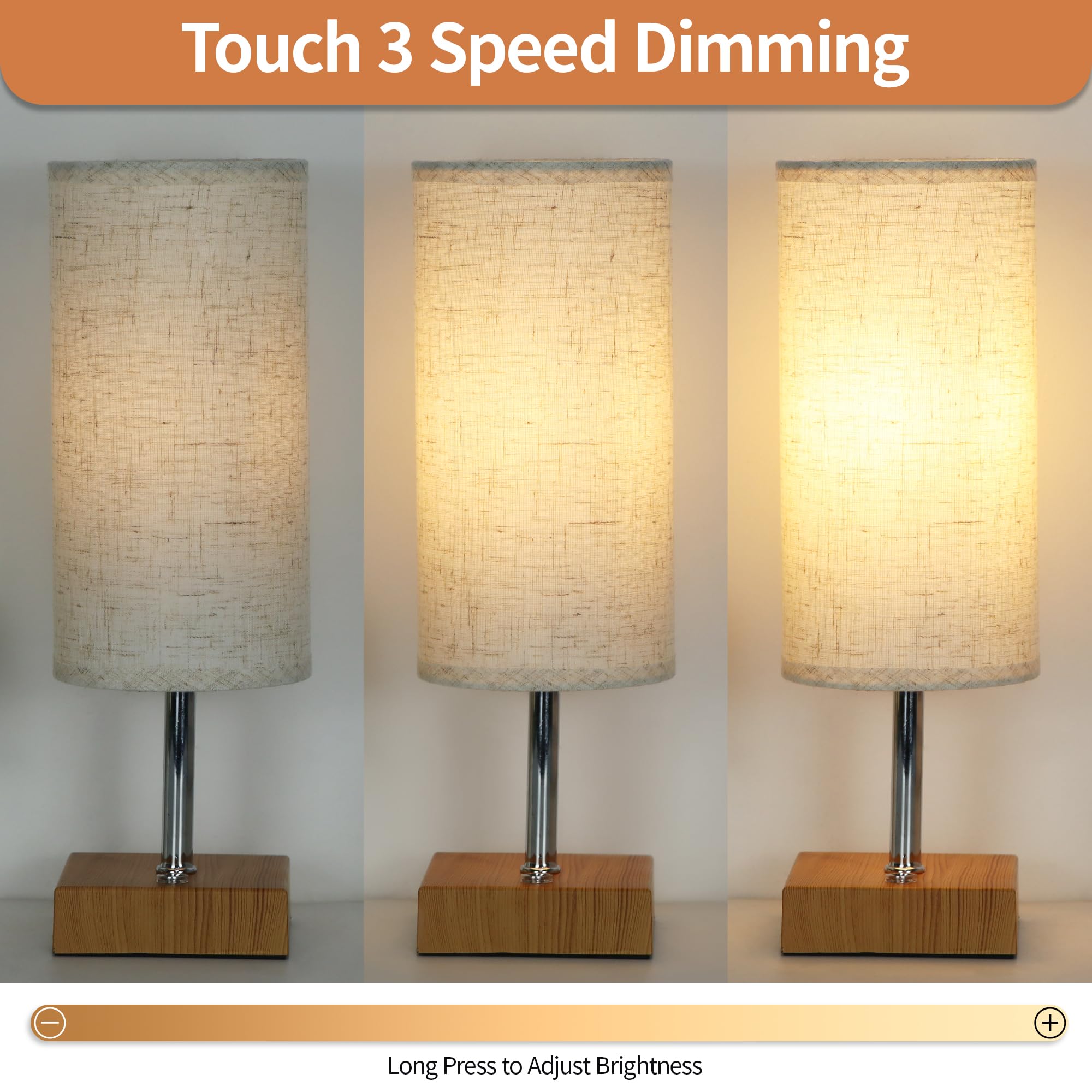 Cordless Table Lamp, Rechargeable Lamp Touch Control Dimmable, Battery Operated Small Bedside Table Lamps for Night stand, Cordl