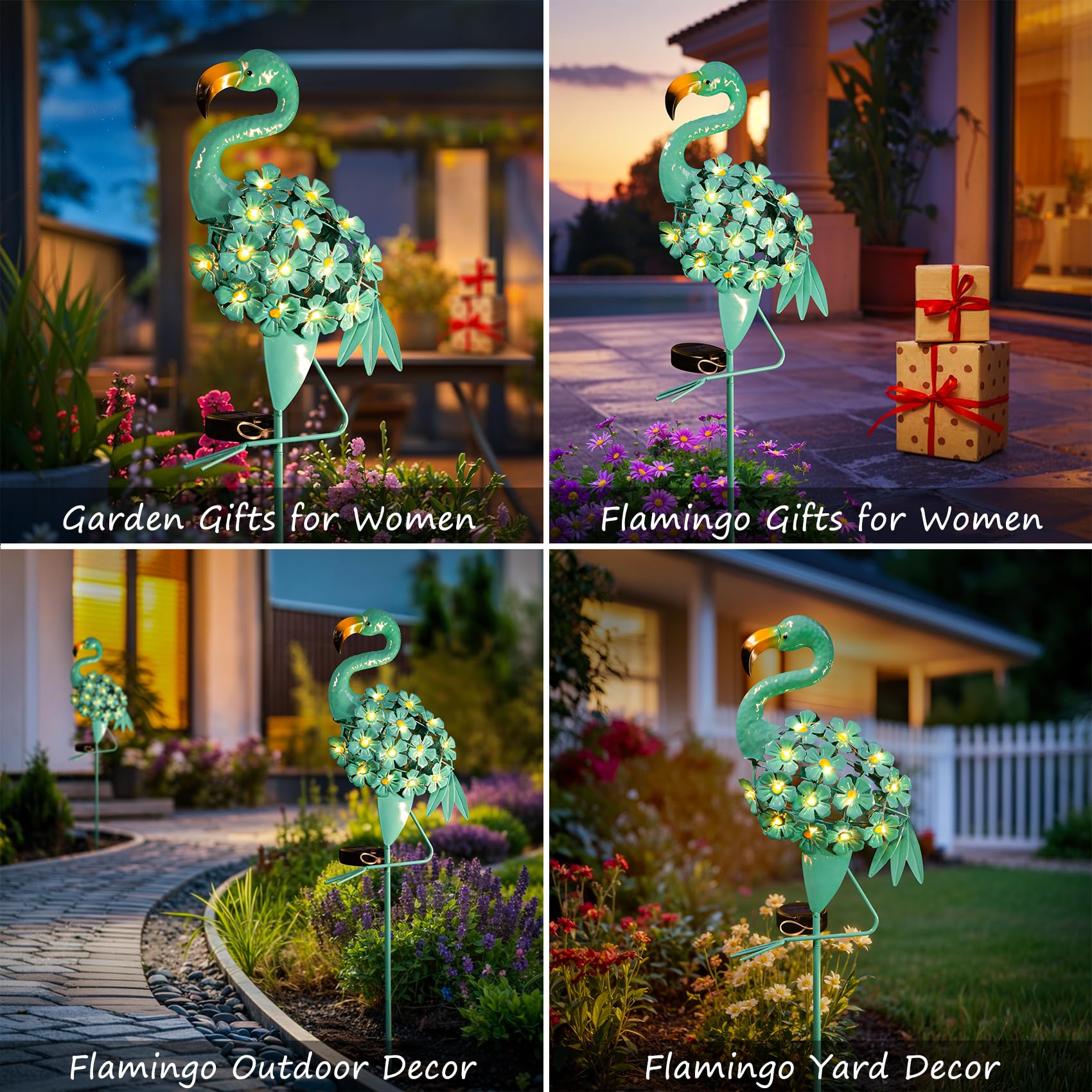 Homeimpro Flamingo Solar Garden Lights Yard Decorations Outdoor Garden Gifts For Women Men Lawn Ornaments For Yard Decor Birthda