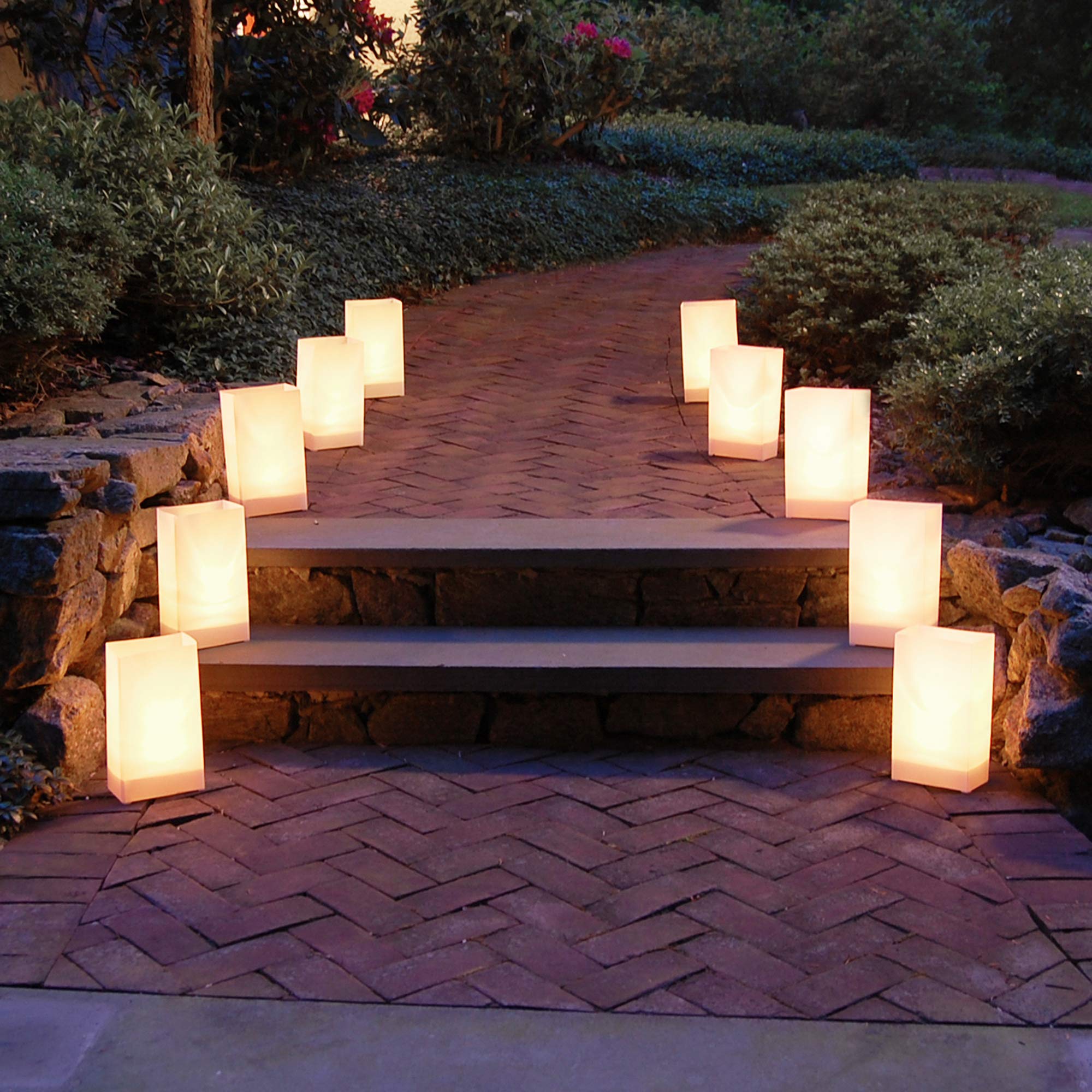 Lumabase Luminaria Lanterns, Plastic, Pack of 100, White, Model 318100