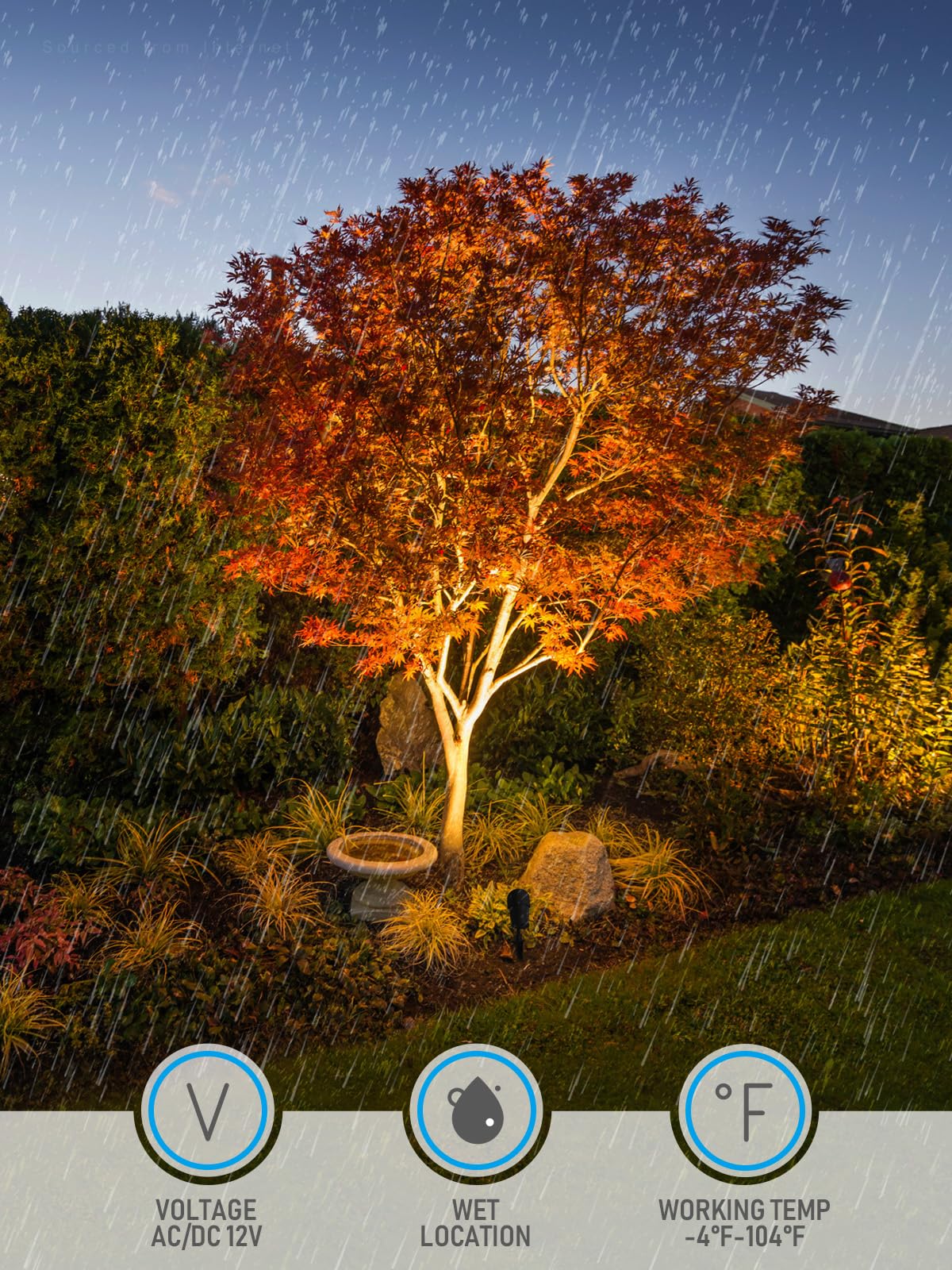 LEONLITE Low Voltage LED Landscape Spotlight, 12V, Aluminum, Warm White 3000K, Pack of 6, Waterproof, Model 74799