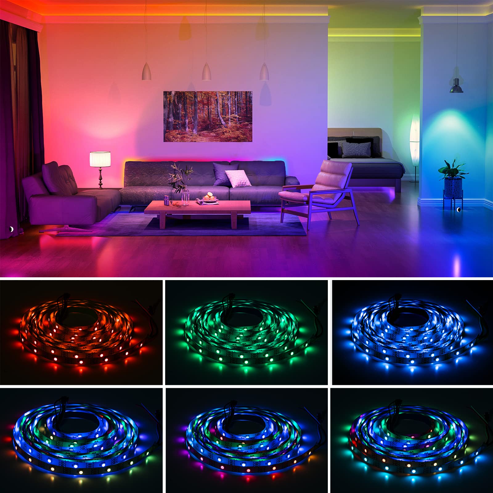 Sezo Ws2812B Eco Led Strip Light 16.4Ft/5M Individually Addressable Programmable 5050Smd Digital Rgb Alloy Wires Flexible Dream Color 30Leds/M Ip30 Non-Waterproof Pcb Black Dc5V