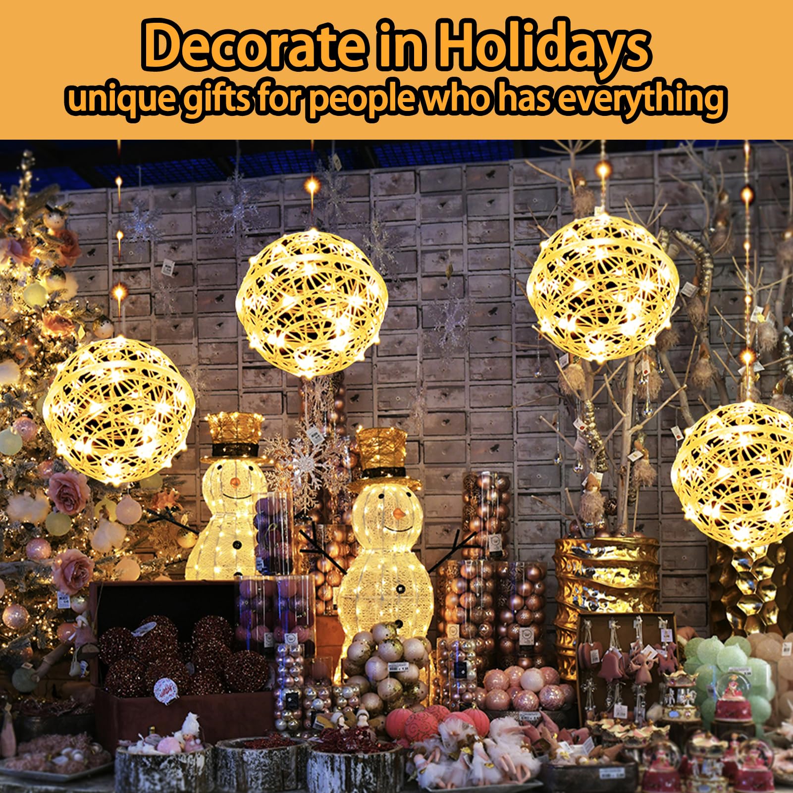 5 Pack 200Led Christmas Ball Lights For Tree Outdoor  8 Modes 7.87In Globe String Lights Waterproof  Sphere Fairy Lights Outside For Window House Garden Yard Porch Indoor Decorations  Warm White