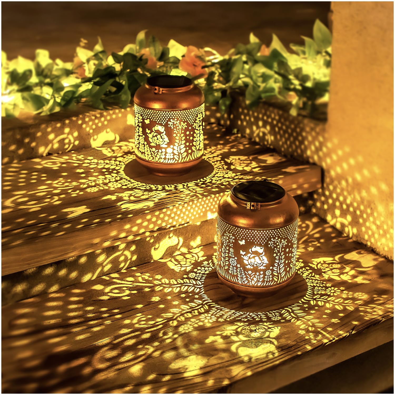 Frog Solar Lanterns Outdoor Waterproof Hanging Solar Lights Frog Gifts For Women Men Mom Metal Decorative Led Outdoor Lanterns F