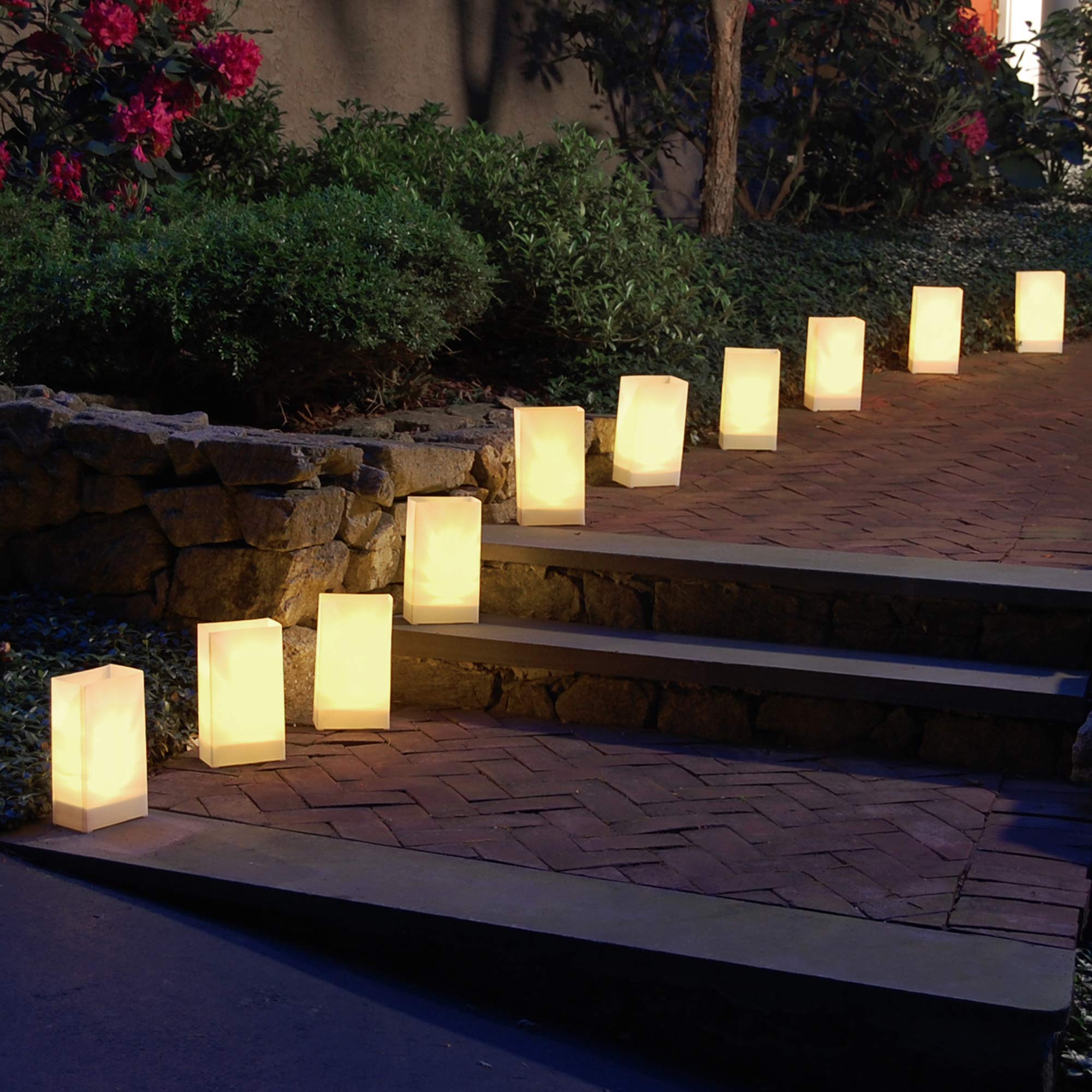 Lumabase Luminaria Lanterns, Plastic, Pack of 100, White, Model 318100