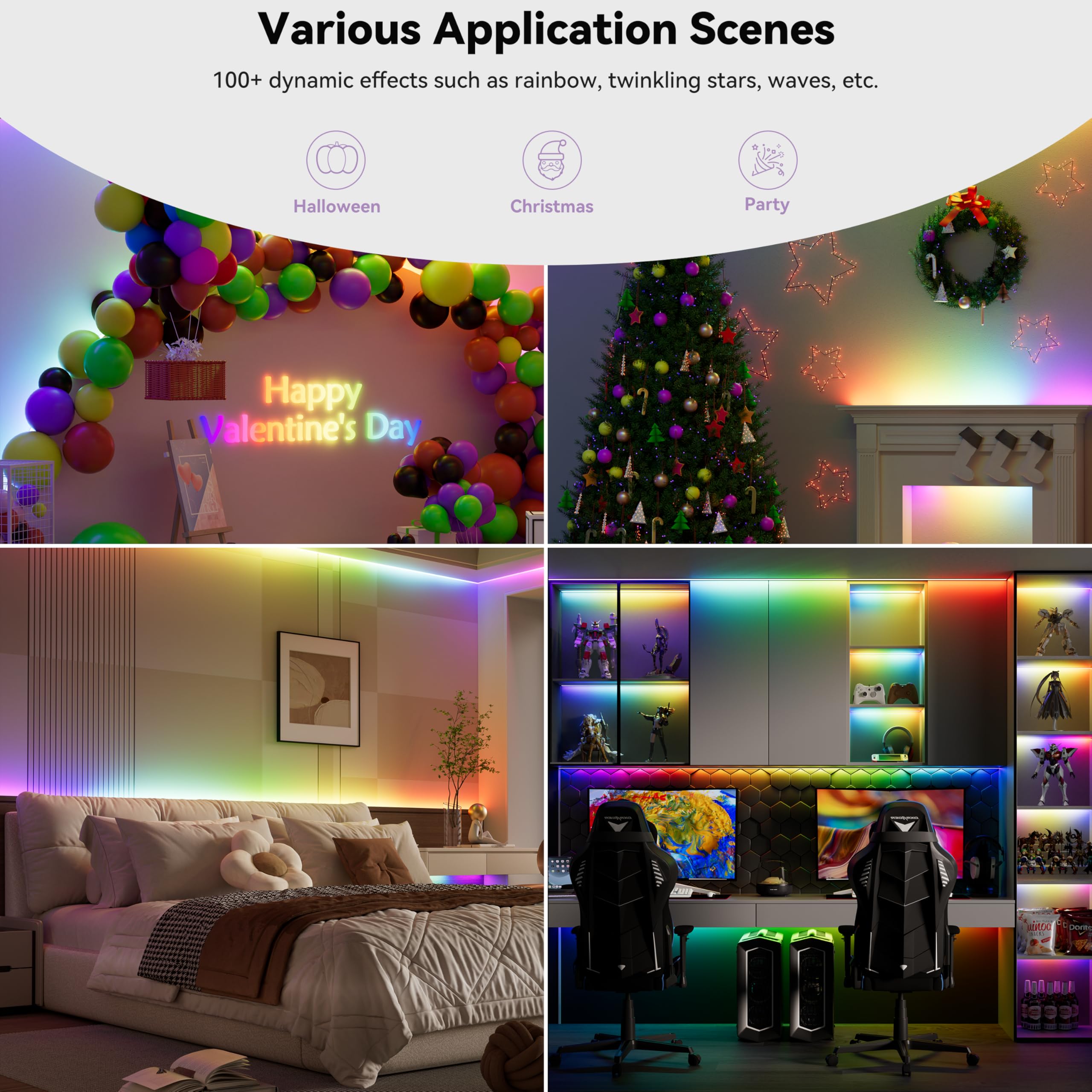 Miwise Rgb Smart Ic Cob Led Strip Light,32.8Ft Color Chasing Flexible Led Tape Light,Ws2811 Addressable Rgb Strip With App Contr