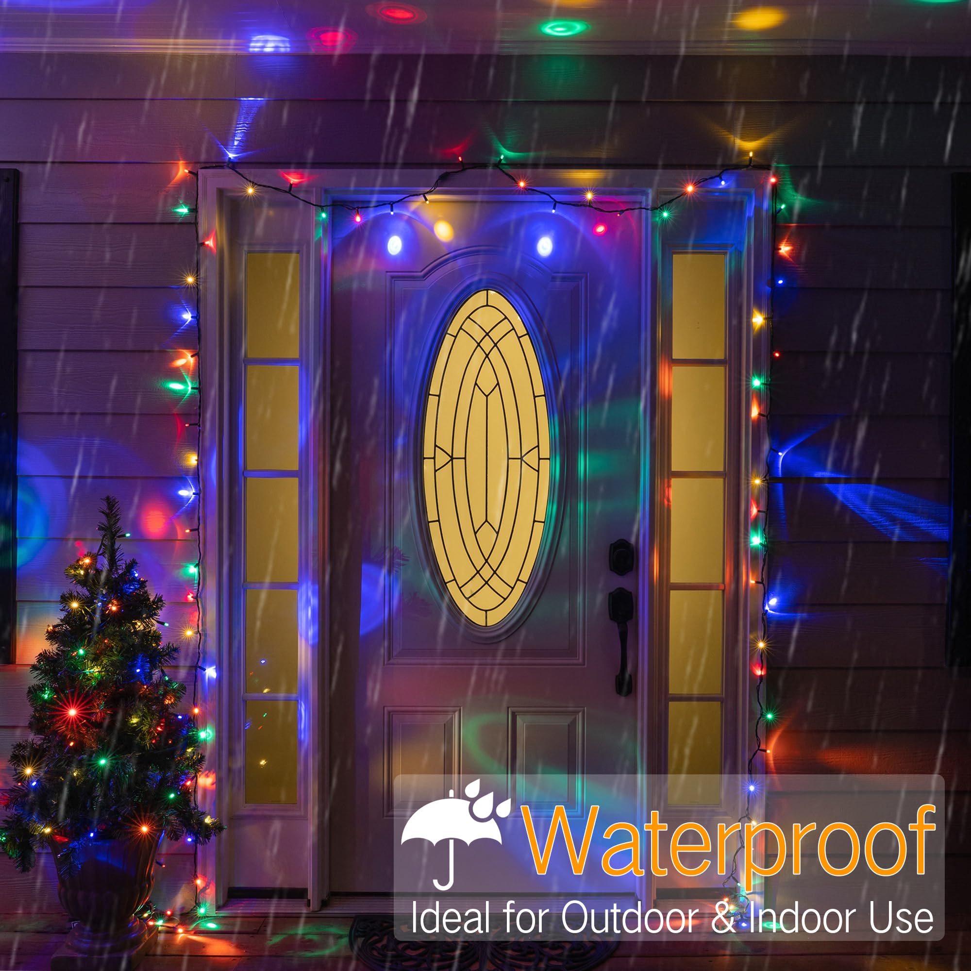 Brizled Multi Color Christmas Lights, 33ft, 100 LED, 5mm Wide Angle, UL Certified, Indoor Outdoor Decor