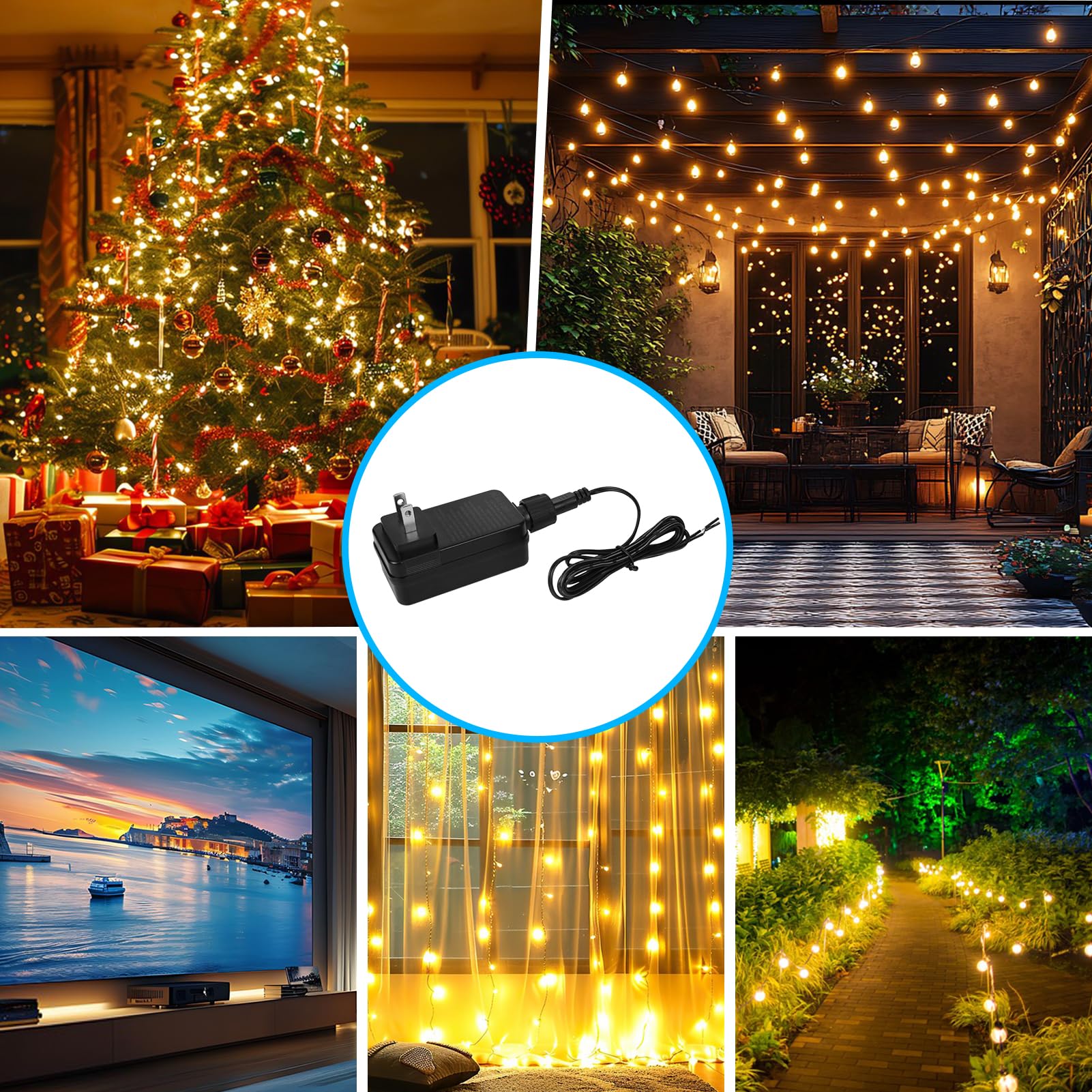 Inshareplus 12V 1.25A 15W Class 2 Power Supply  Ip44 Waterproof Led Transformer Replacement Adapter  Ac 100-240V To Dc 12V Led Driver  For Christmas Tree Light  Lawn Lamp  Inflatable Device