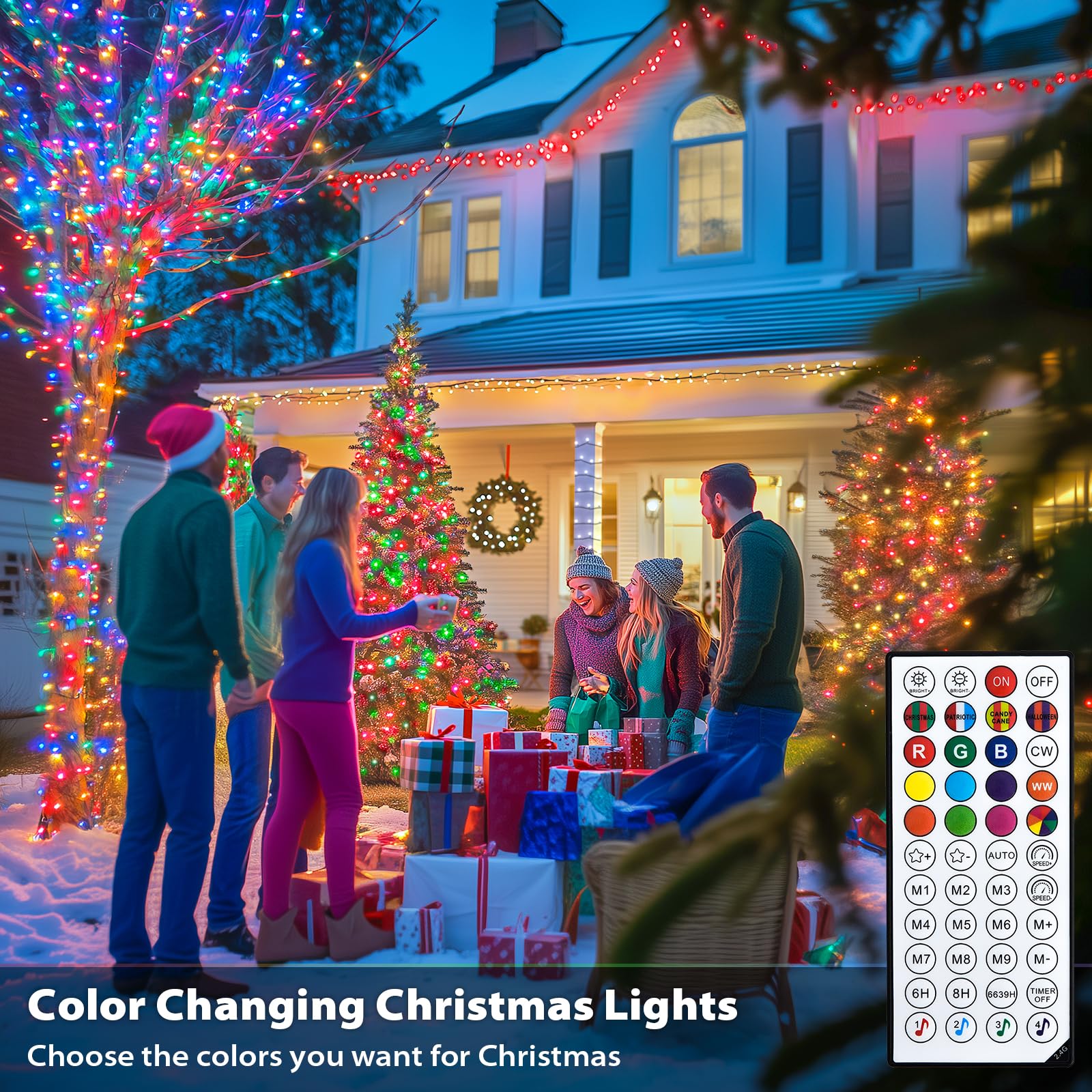 Jmexsuss 800 Led Smart Color Changing Christmas Lights Outdoor, 272Ft Rgb Christmas String Lights With Remote & App, Waterproof