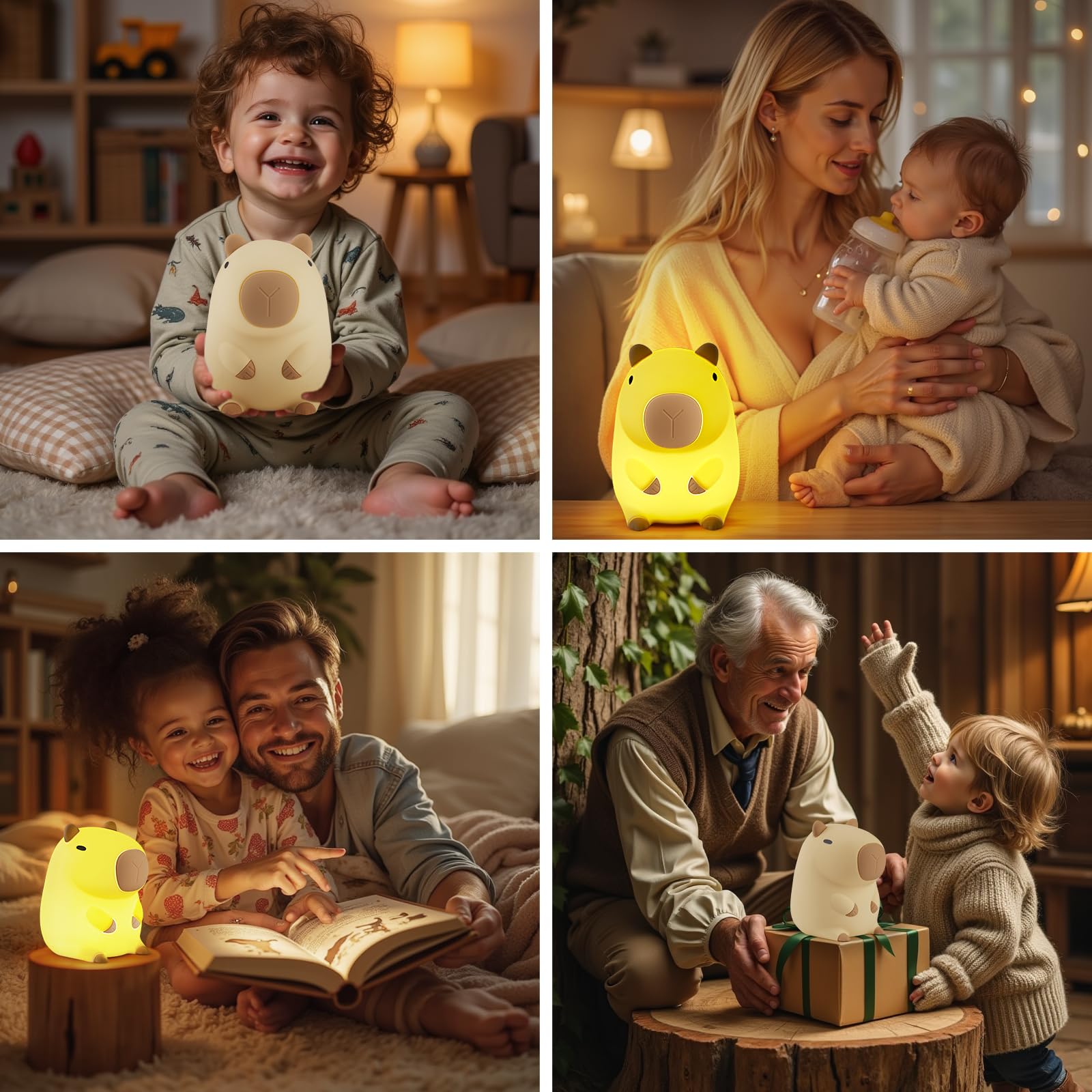 Capybara Night Light For Kids  Cute Capybara Lamp Silicone Baby Nursery Night Lamp  Dimmable Squishy Touch Bedside Lamps  Adorable Rechargeable Animal Lamps Gifts Kawaii Room Decor For Kids Girls Boys
