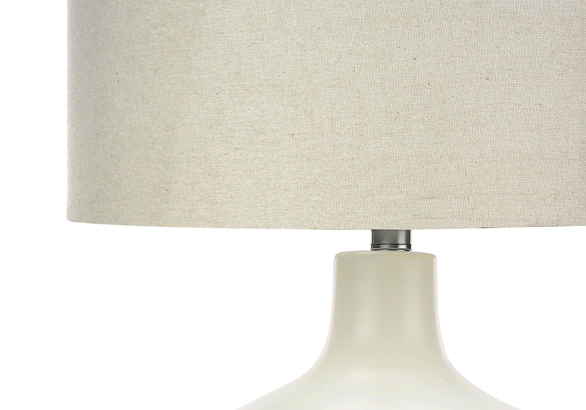 Monarch Specialties I 9608 Table Lamp, Cream Ceramic, Ivory/Cream Shade, 16inL x 16inW x 25inH