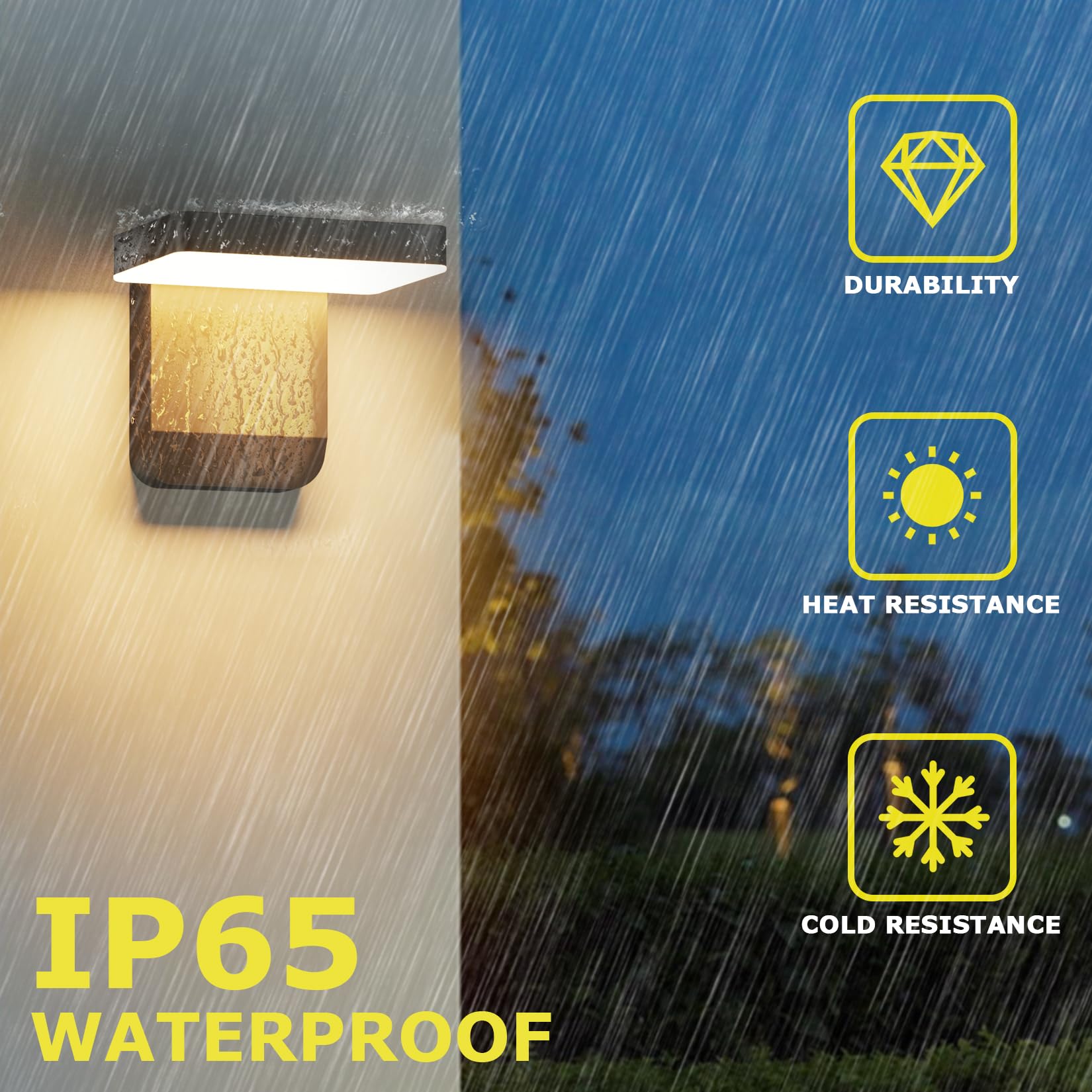 Aoceley Modern Outdoor Wall Light, 350° Adjustable Black LED Sconce, IP65 Waterproof, 3000K, Model GW025
