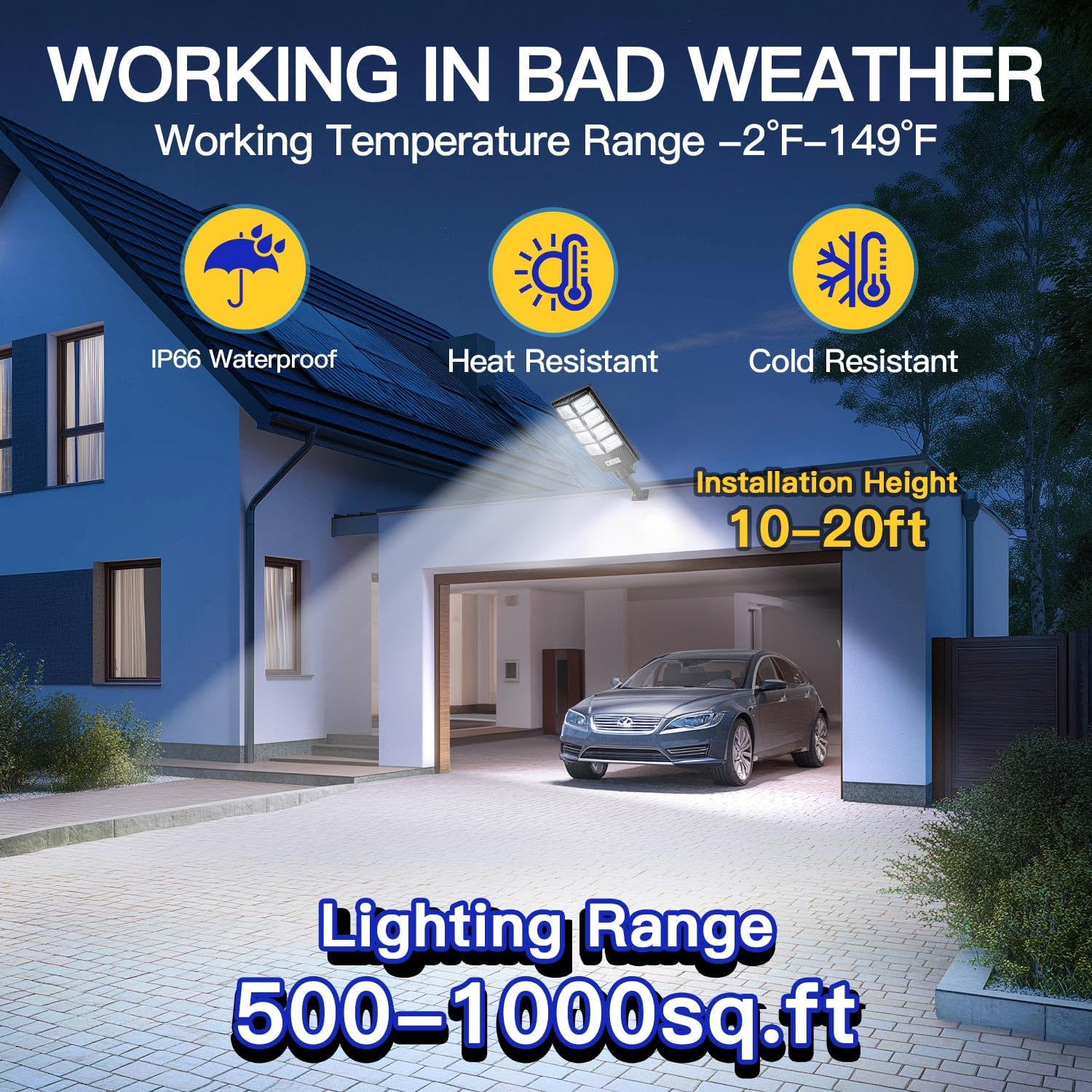 Yointhit Waterproof Solar Lights - Dusk to Dawn Motion Sensor, 800W-2PACK, Metal, High Brightness Garden Pathway Lamps - 2 Pack