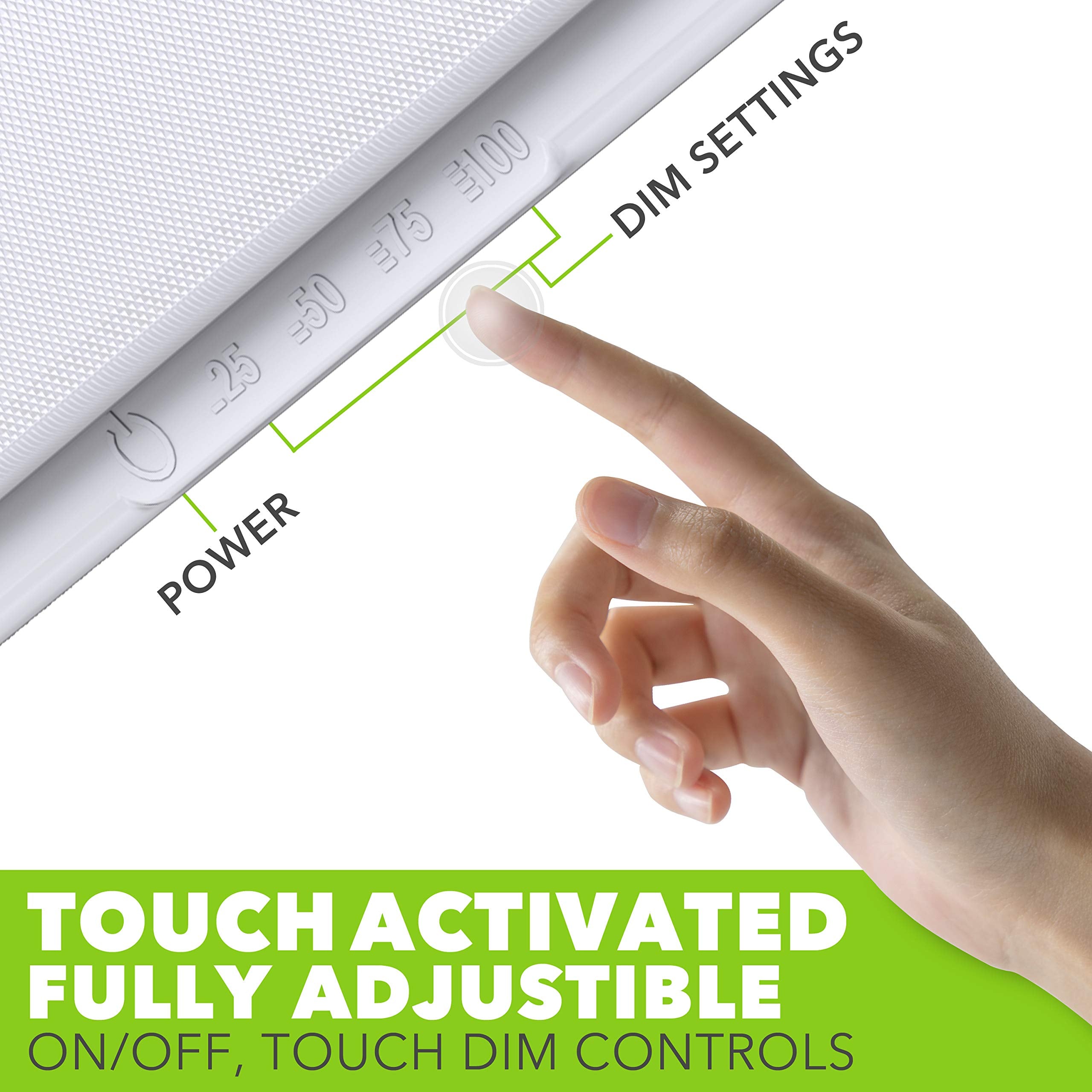 Leisure LED 20 RV Ceiling Light Fixture, 1450 Lumen Touch Dimmer, Natural White 4000-4500K, DC 12V, 1-Pack, White Interior