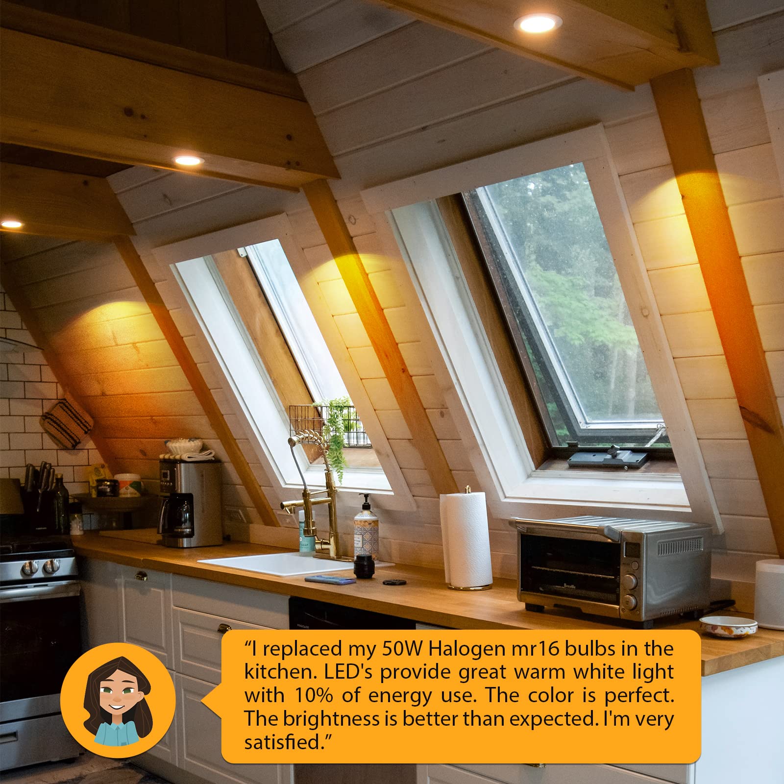 Mlambert 24 Pack Mr16 Led Bulbs 50W Halogen Equivalent, 2700K Warm White, 5W Gu5.3 Mr16 12V Spotlight Bulb, Non-Dimmable,45 Degree Beam Angle For Landscape, Recessed, Track Lighting