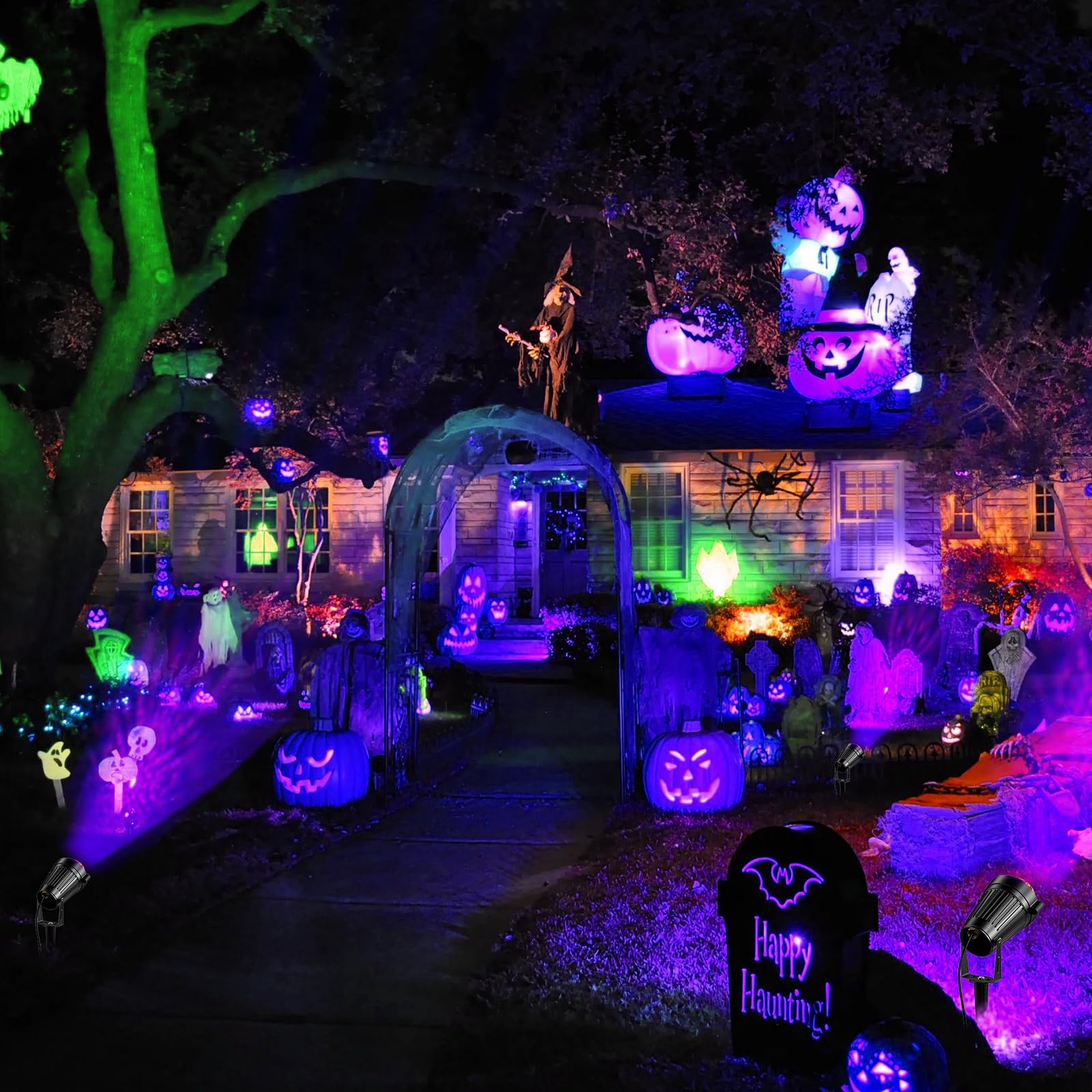 Jiaqiyan Spot Lights Outdoor Landscape Lighting 12W Color Changing Spotlight Outdoor With Remote Control For Yard House Path 120