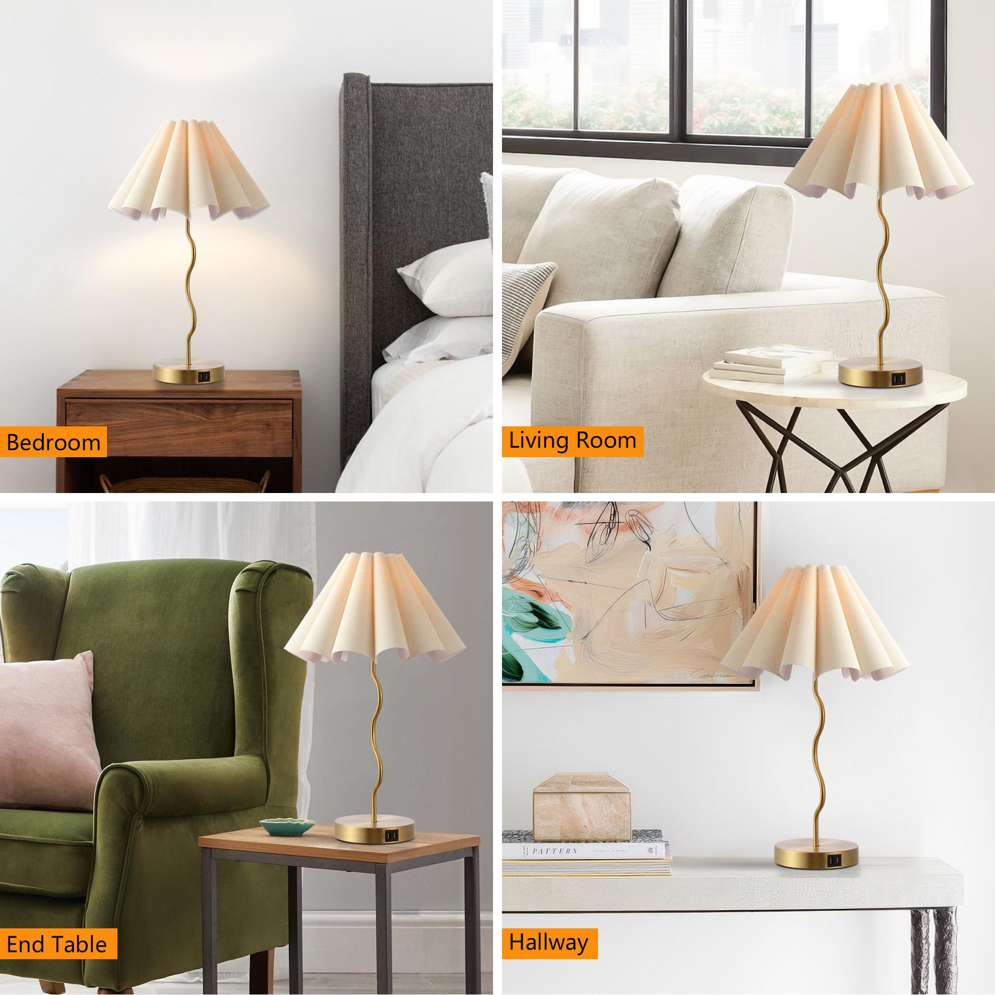 Eoeyyoyb Table Lamps For Bedroom Modern Single Table Lamp For Night Stands Beside Lamps Living Room End Table Lamp (Gold)