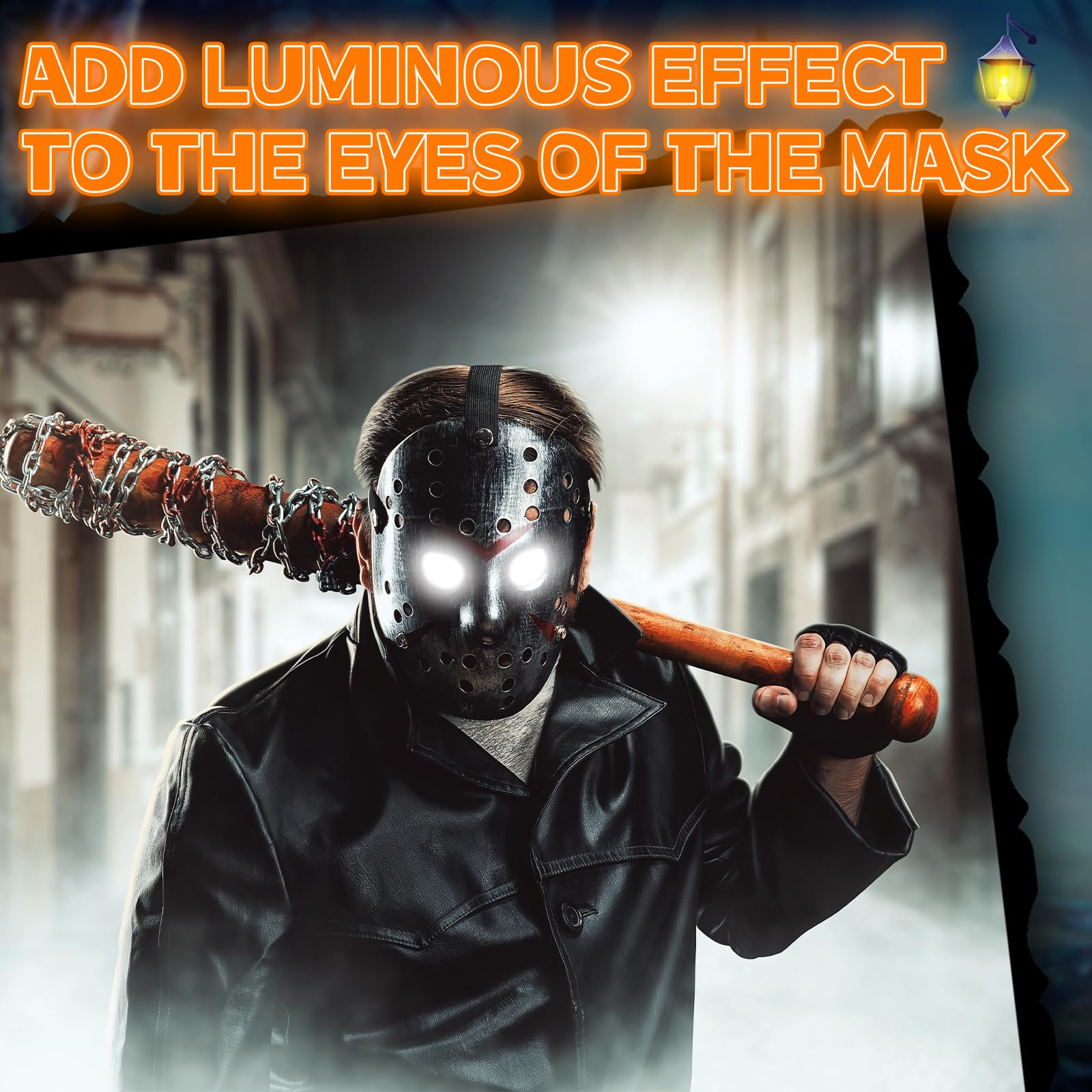 Retisee Halloween 4 Pcs Led Eyes for Mask Skeleton, EL Panels Light,with Battery Box for Cosplay Laser Eyes Pumpkin head Hallowe