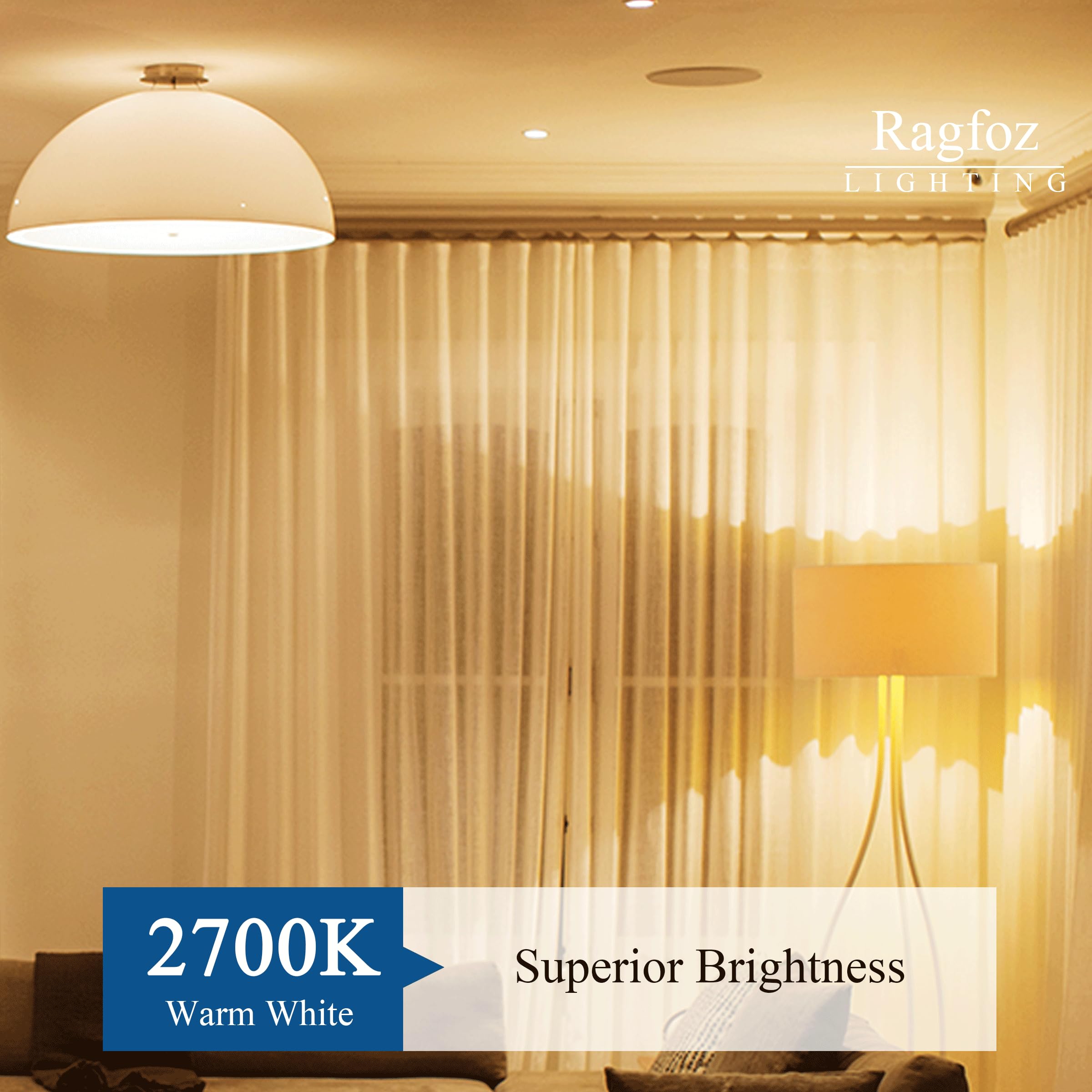 Ragfoz G8 Light Bulbs 120V 20W Halogen Light Bulb, 1-6/8'' (1.72'') G8 Base Bi-Pin, T4 Jcd Warm White Under Cabinet Puck Lightin