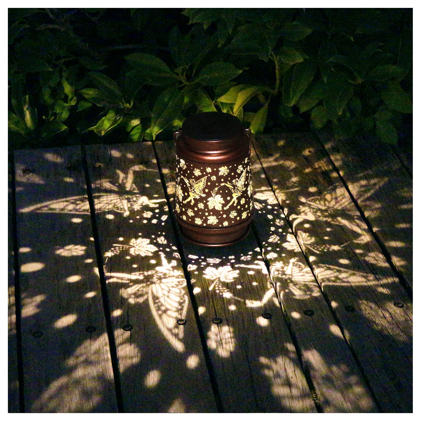 Aitenisen Solar Fairy Lanterns - Waterproof Metal Maple Leaf Garden Light For Patio & Yard