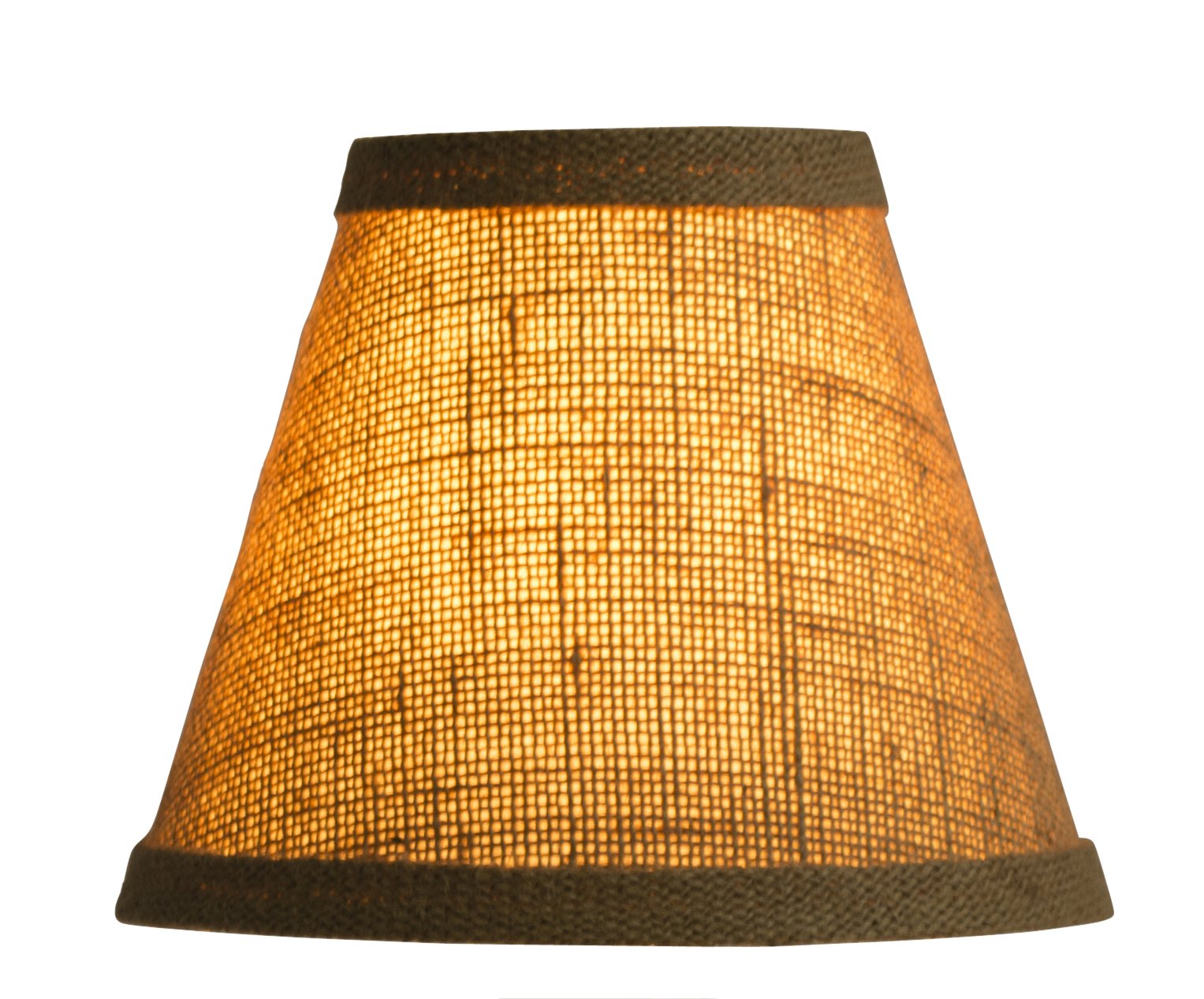 Urbanest Chandelier Lamp Shade 6-Inch, Hardback, Clip On, Burlap(Set Of 6)