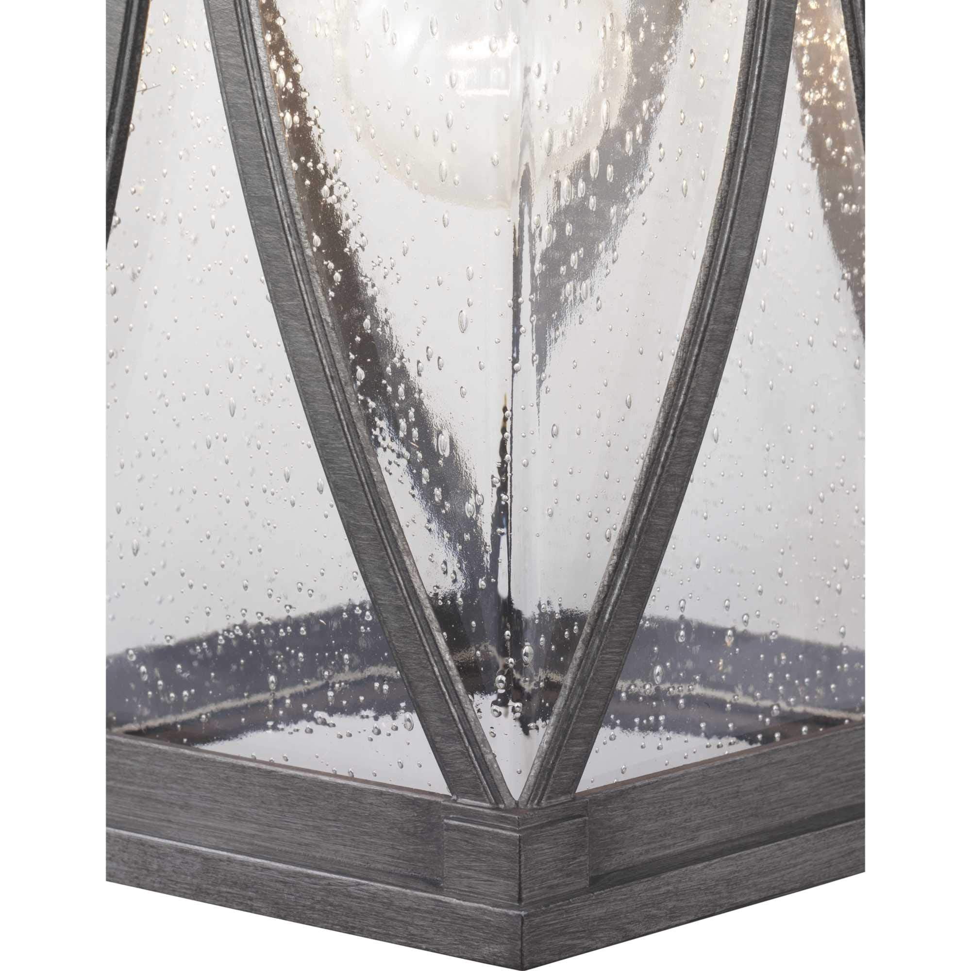Progress Lighting Abbott Collection 1-Light Outdoor Wall Lantern, Antique Pewter, Clear Seeded Glass, 16.25x8.25x8.25, Gray, Model P560114-103