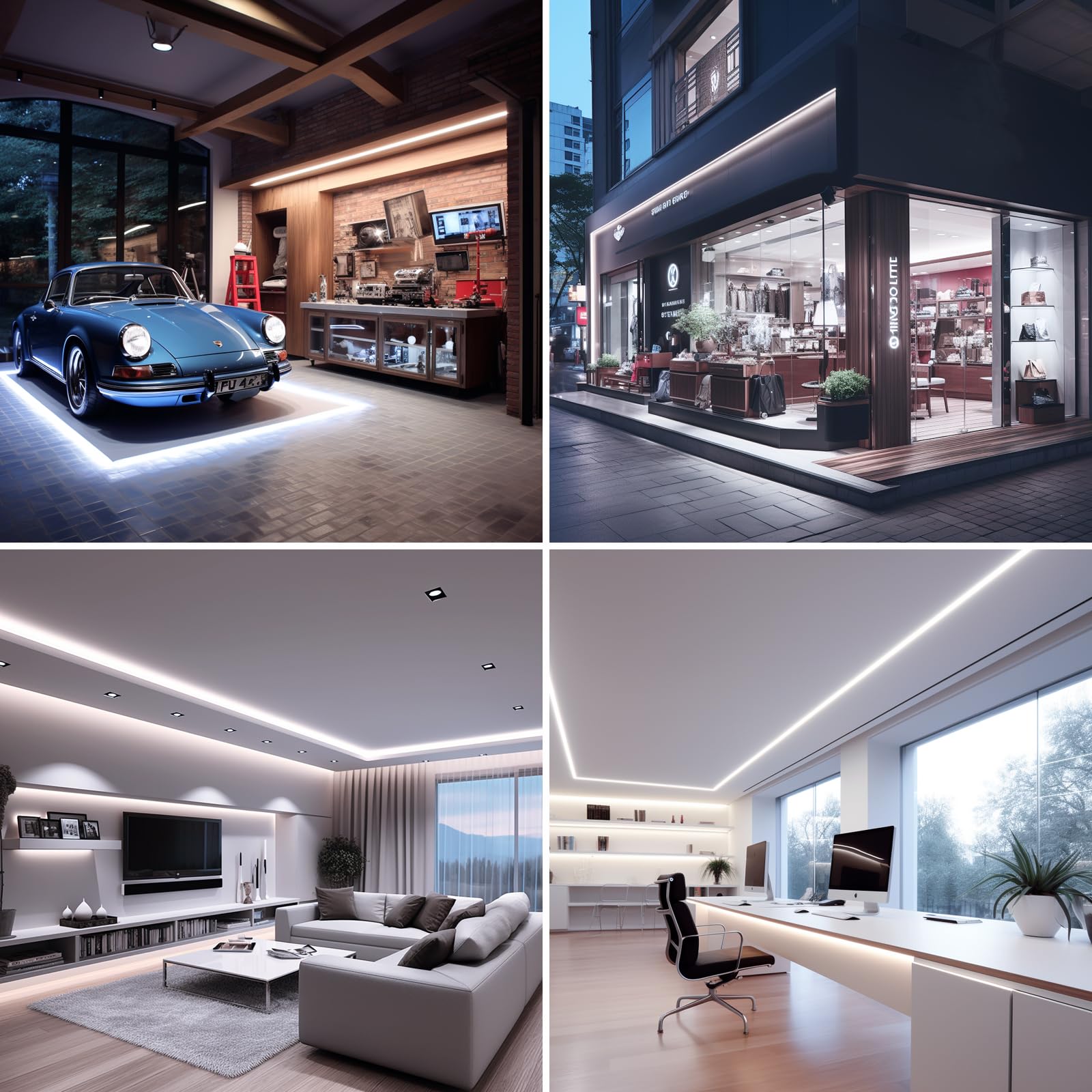 Benlun 24V Cob Led Strip Light Outdoor Waterproof 65.6Ft (2 Rolls Of 32.8Ft), 6000K Cool White 11W/M 312Leds/M Cri 93 Led Tape Light With Power Supply For Bedroom Courtyard Living Room Ceiling