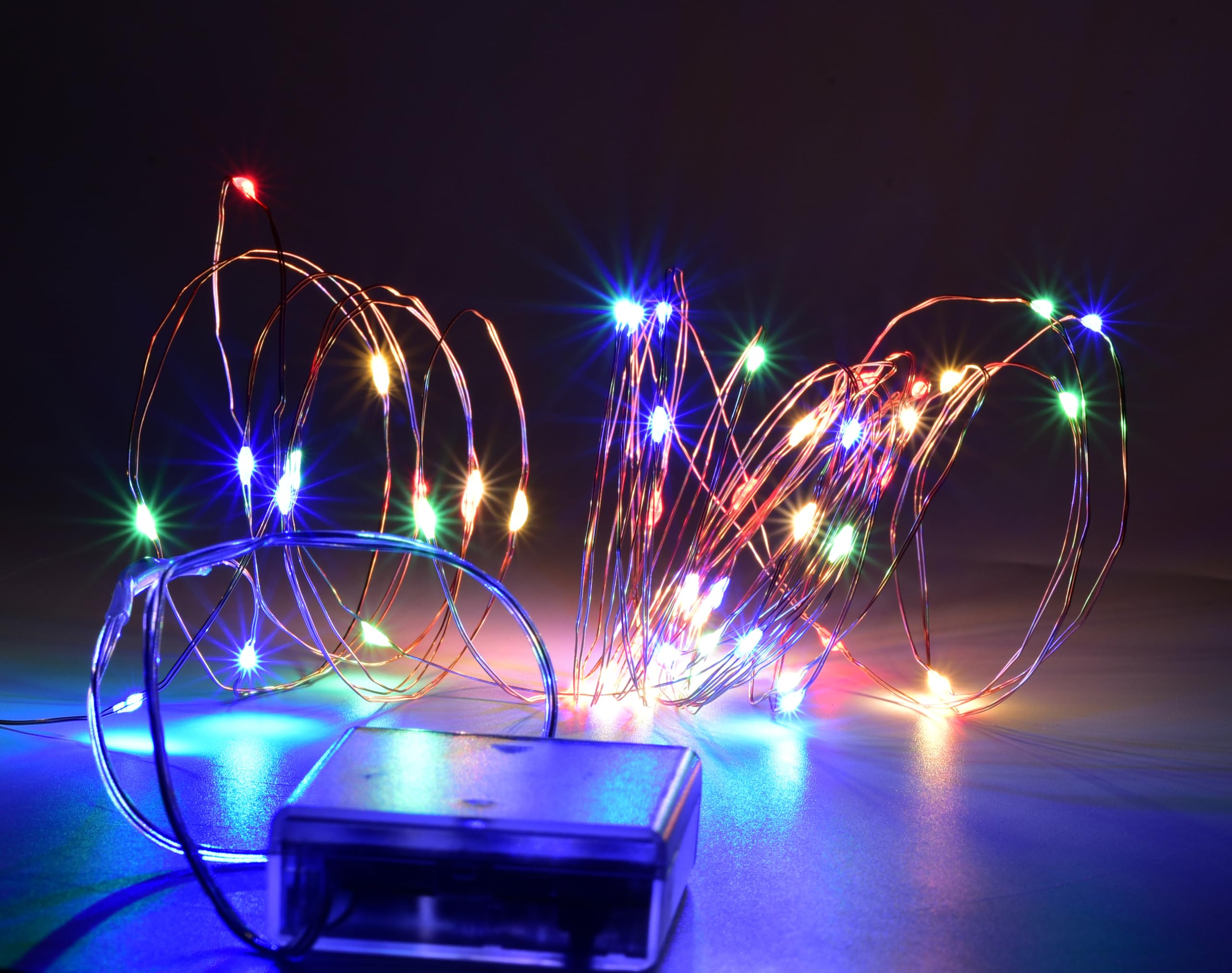 Yunding Battery Operated Christmas Lights, Battery Operated Christmas Lights With 8 Flashing Modes And 8-16 Hours Timer(1Pcs,Multi-Colored)