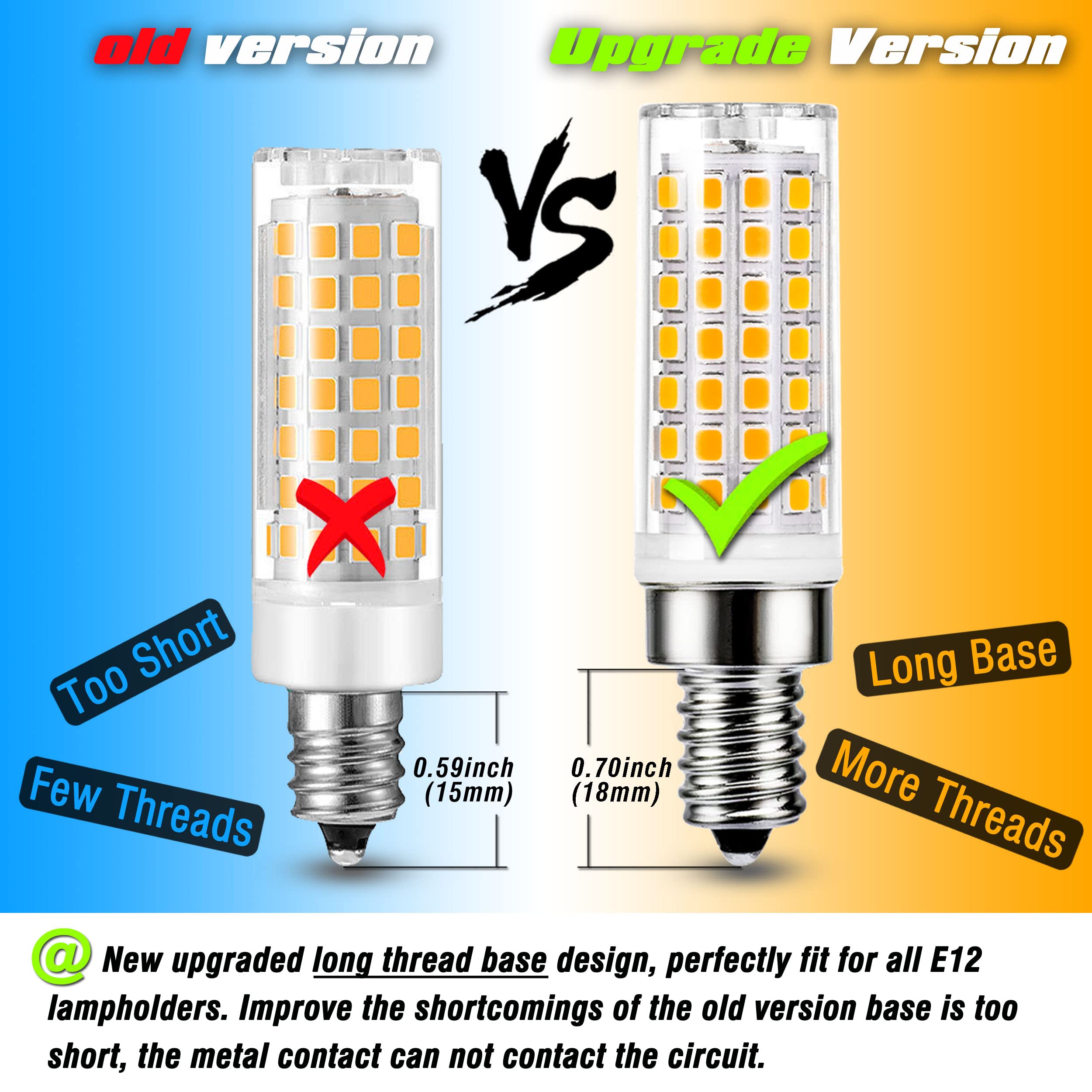 Alide E12 75 Watt Replacement Led Candelabra Bulbs C7,2700K Warm White,800Lm T6 7.5W Led E12 Chandelier Light Bulbs For Ceiling