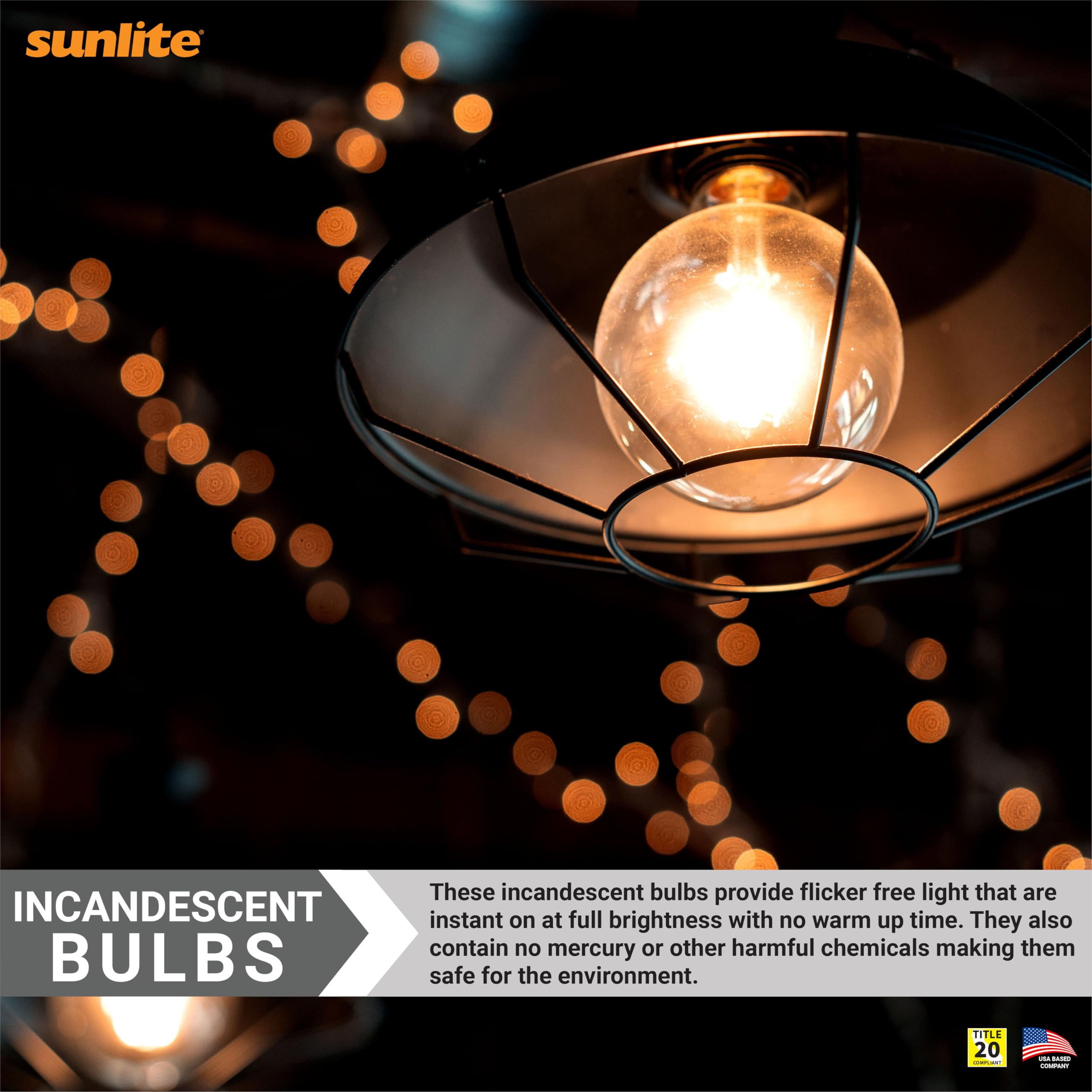 Sunlite G11 Globe Incandescent Light Bulbs, 10 Watts, 65 Lumens, Candelabra E12 Screw, 120 Volt, Dimmable, Title-20 Compliant, 2