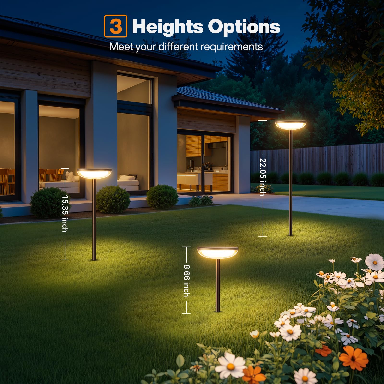 ELECLINK Solar Pathway Lights, 6 Pack 27'' Tall, Waterproof Black Garden Lights for Yard, Patio, Walkway - Model TPL010