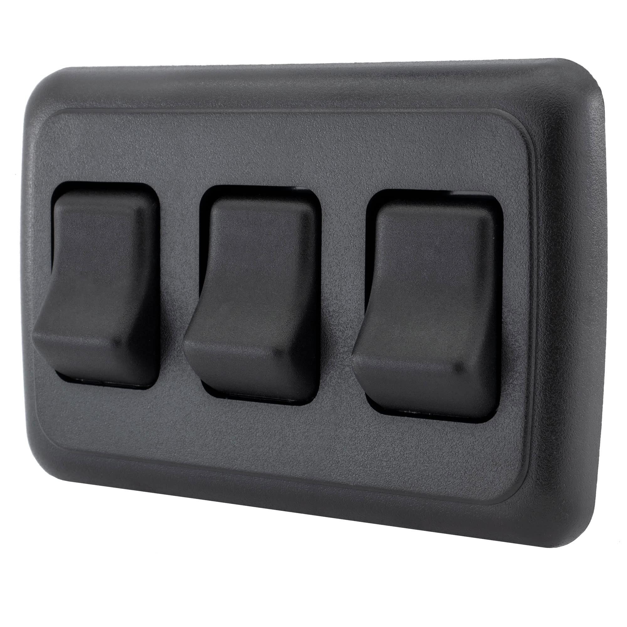 American Technology Components Triple Spst On-Off Switch With Bezel, 12-Volt, For Rv, Trailer, Camper (Black)