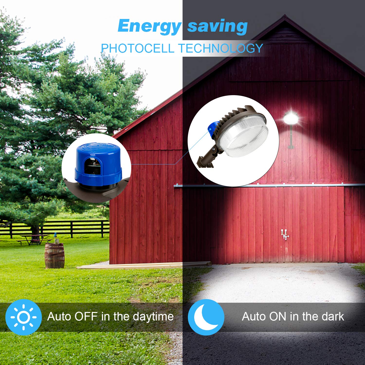 Juyace 18000Lm Led Barn Light 120W Dusk To Dawn Waterproof Outdoor Security Lighting