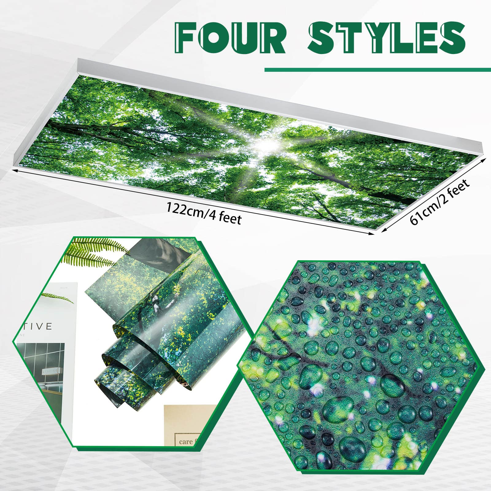 4 Pcs Fluorescent Light Covers Ceiling Light Covers Classroom Light Filters Ceiling Panels Florescent Light Diffuser With Backli